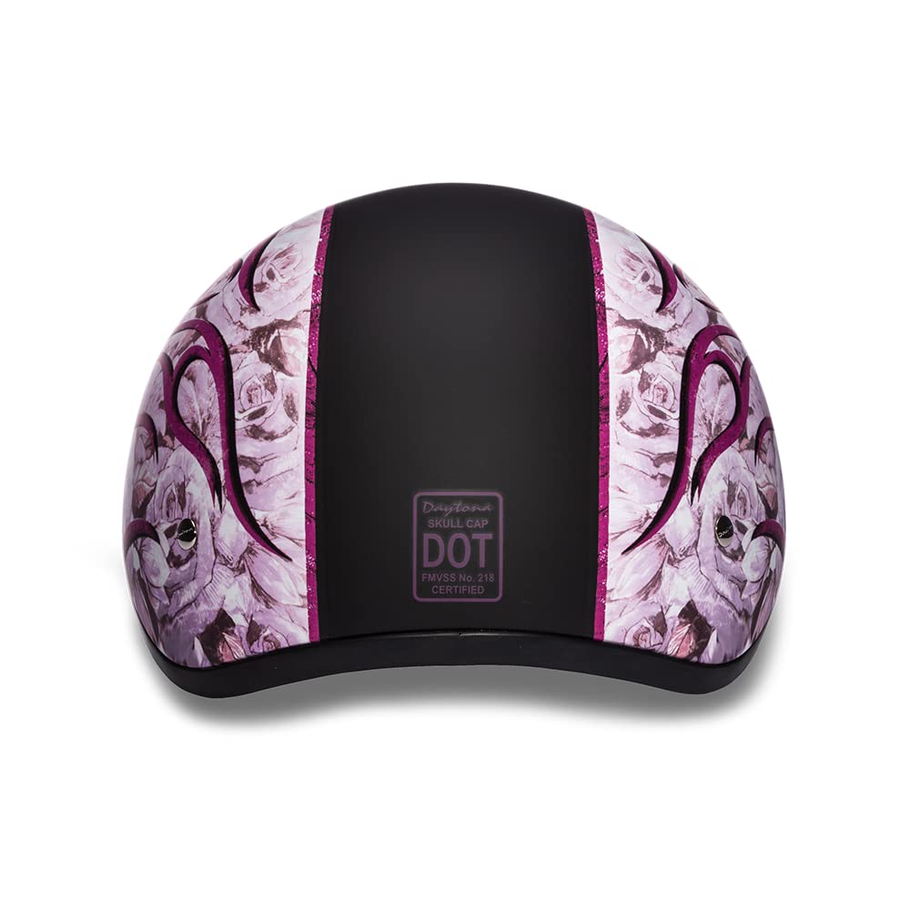 Daytona Half Skull Cap Motorcycle Helmet DOT Approved - Lightweight & Ventilated for Men & Women - Perfect for Cruiser, Chopper & Street Bikes Riding