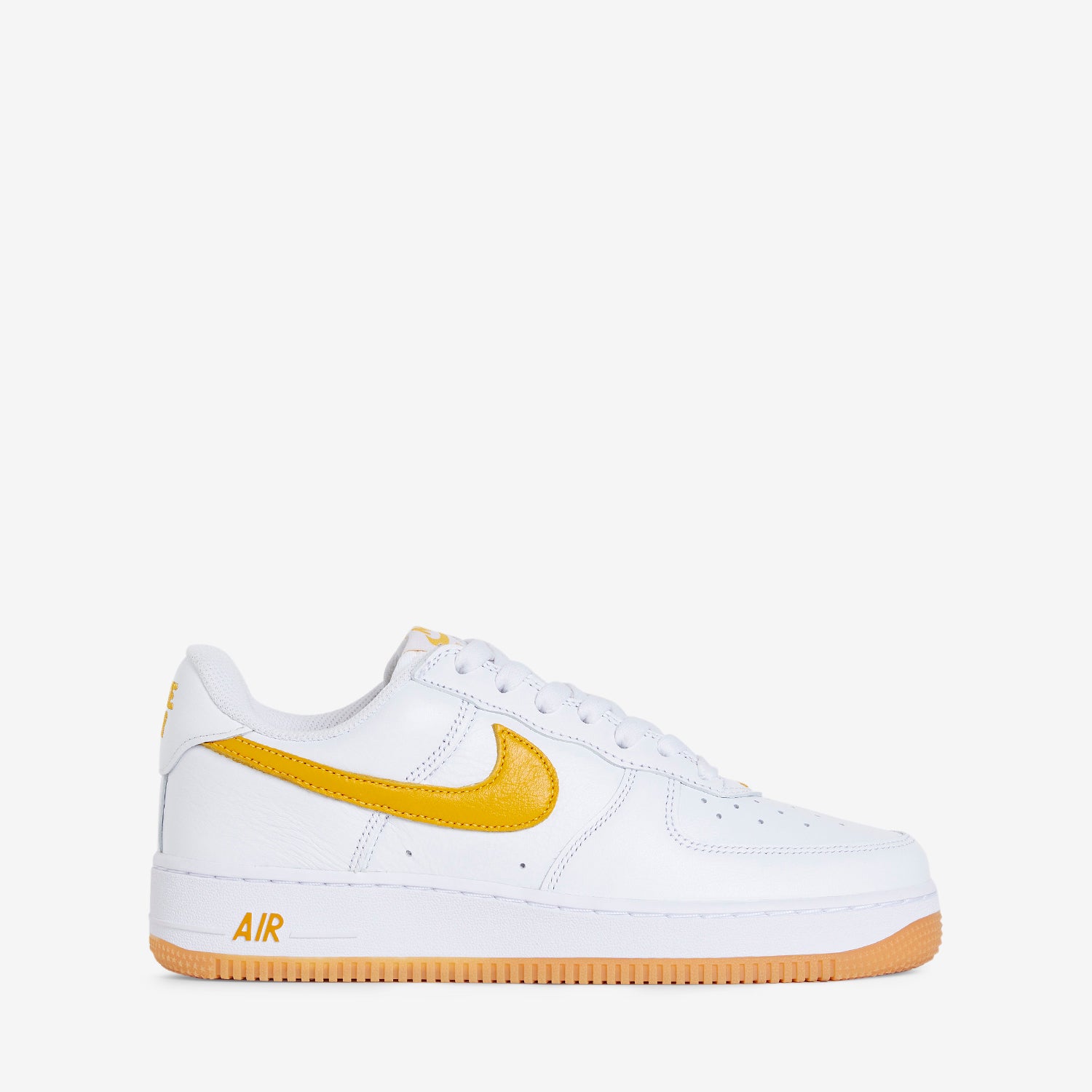 Nike Air Force 1 Retro Sneakers in White, University Gold & Gum Yellow - Classic Basketball Shoes for Men & Women | Perfect for Casual Wear, Street Style & Sneaker Collectors
