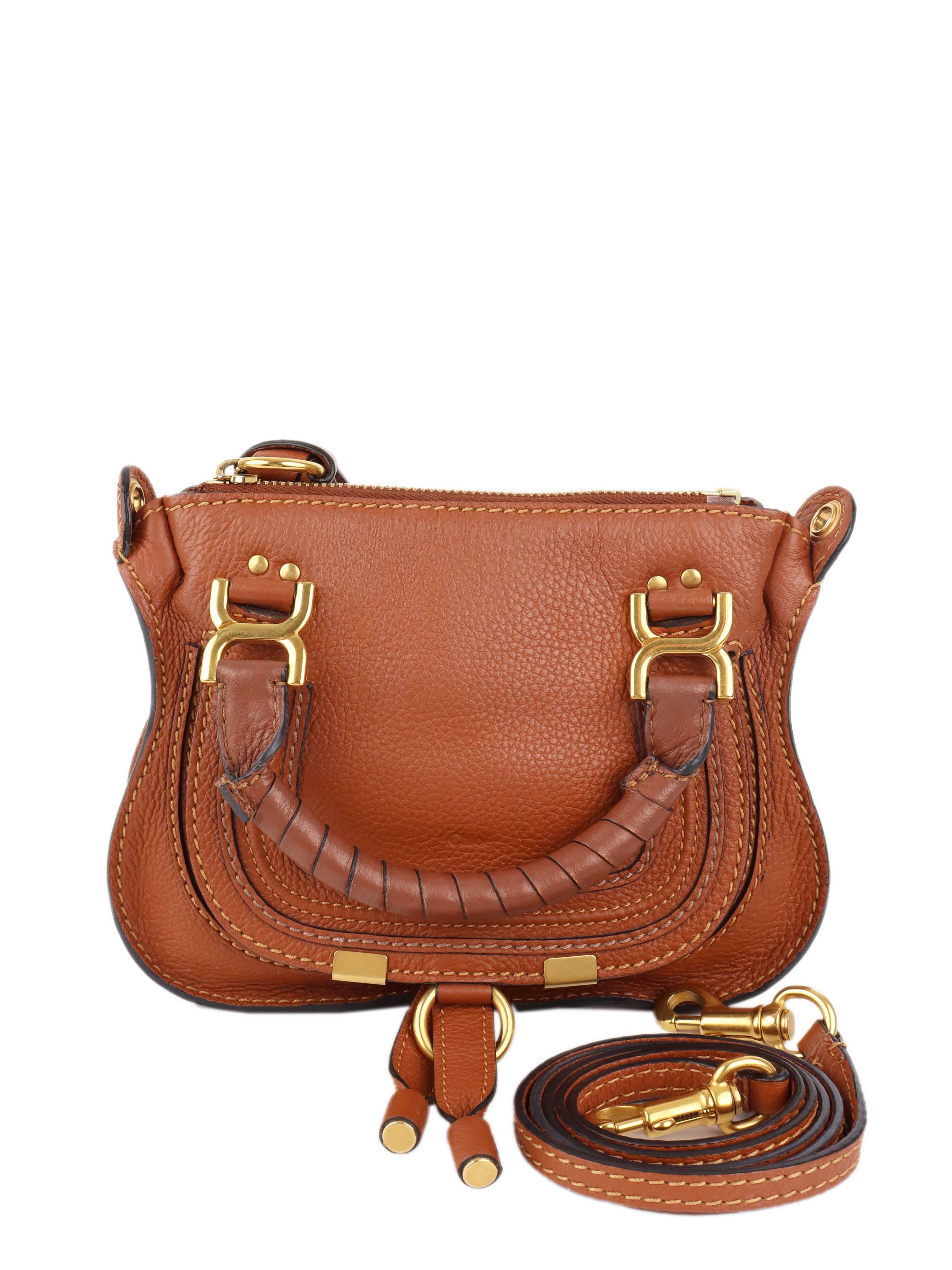 Chloe Brown Mini Marcie Crossbody Bag - Stylish Leather Shoulder Purse for Women | Perfect for Date Night, Travel & Everyday Use
