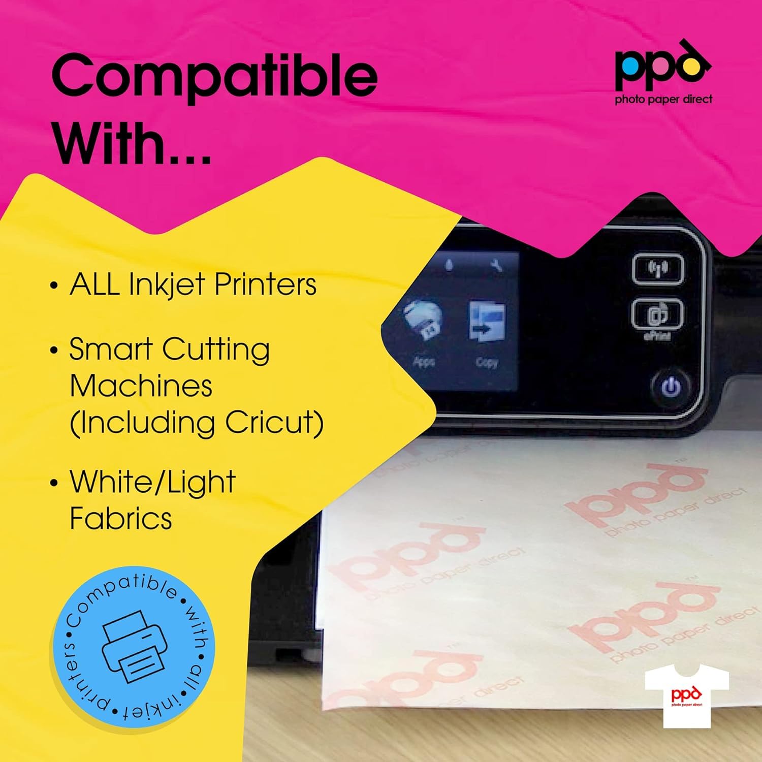 Premium PPD Iron-On Transfer Paper for Dark Fabric - Inkjet Printer Compatible, 11x17 Inches, Custom T-Shirt Heat Transfer Sheets - Durable, Flexible & Machine Washable (10 Sheets) - Perfect for DIY T-Shirts, Hoodies, Bags & Personalized Gifts