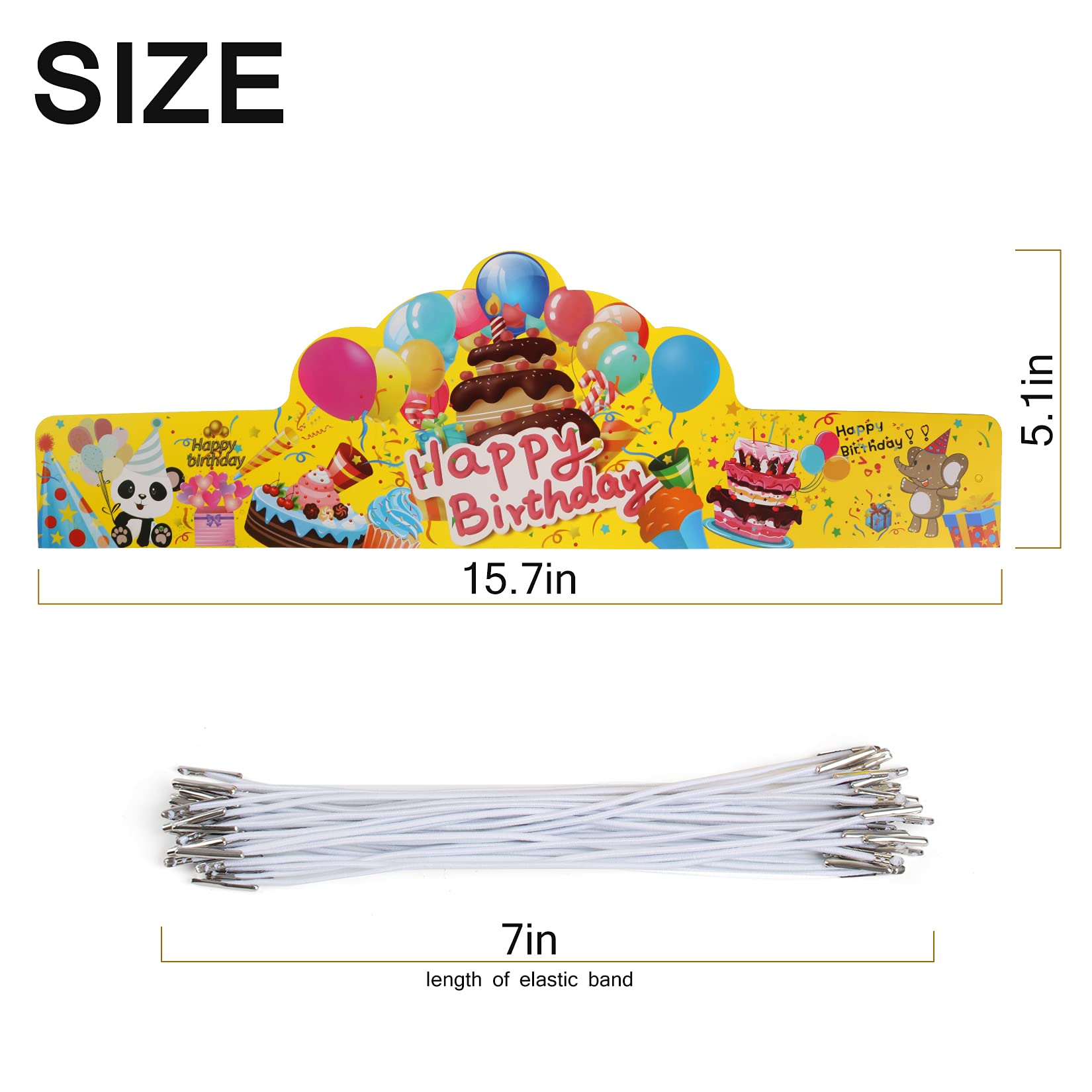 JTIEO 30-Pack Birthday Crowns for Kids - Yellow Classroom Birthday Hats for School, Home & Party Supplies | Perfect for Birthday Celebrations, Classroom Rewards & Special Events