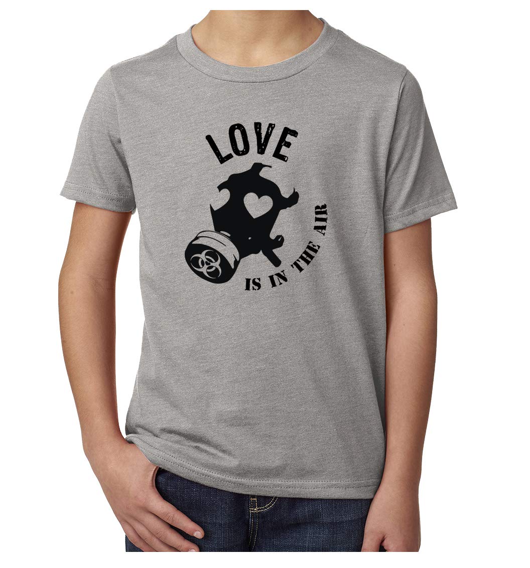 Love is in The Air Gas Mask Graphic T-Shirts for Kids - Valentine's Day Cute & Funny Shirts - Perfect for Parties, School & Family Events