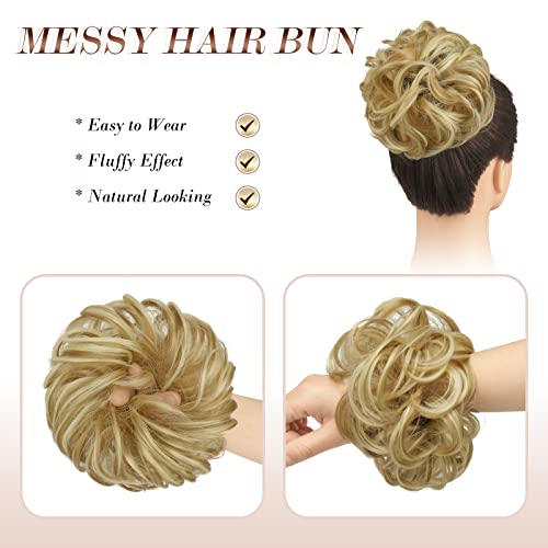 Large Curly Hair Bun Scrunchie Extension - Perfect for Ponytails, Updos & Everyday Hairstyles