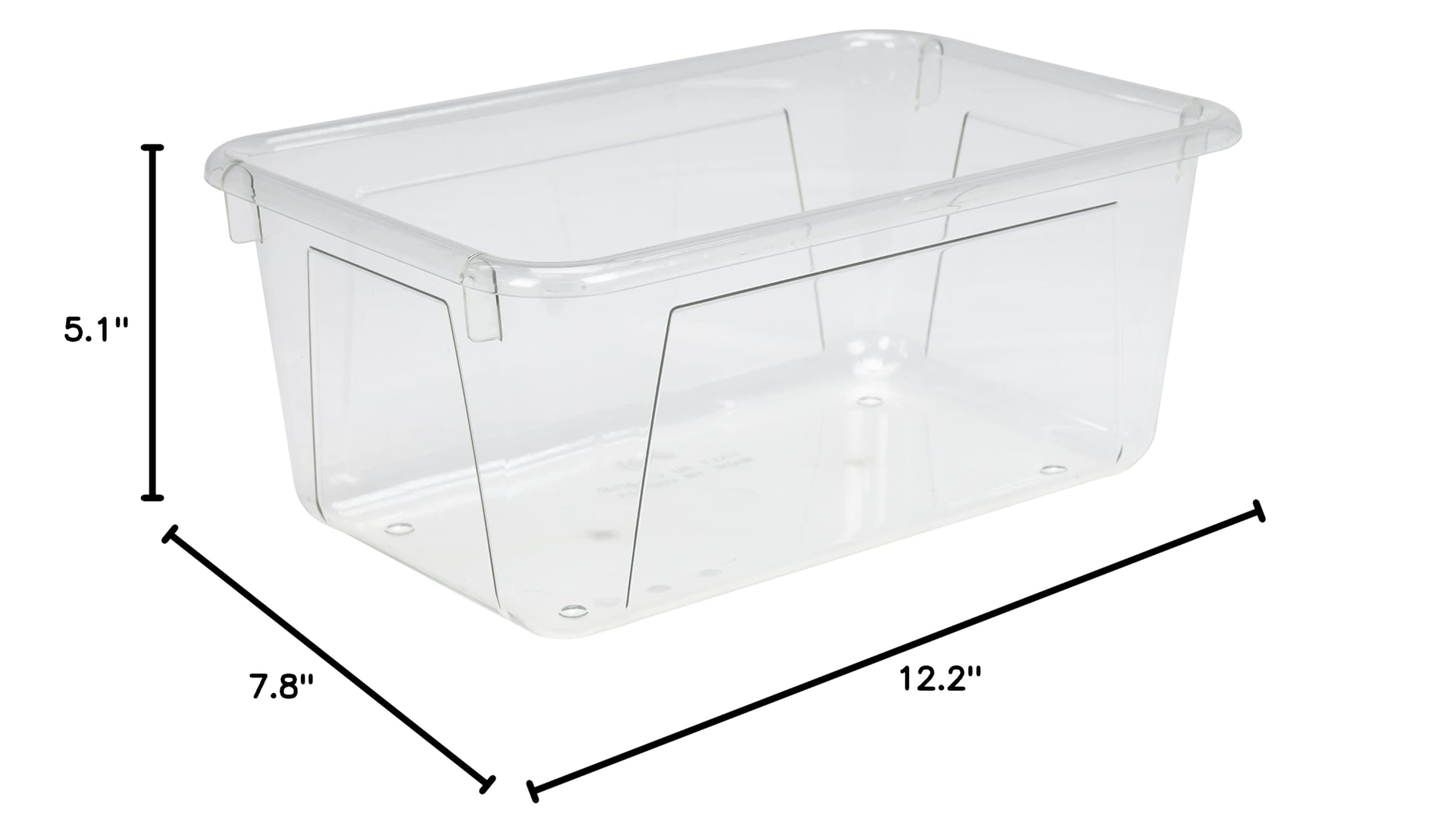 Storex Small Plastic Storage Bins 5-Pack - 12.2 x 7.8 x 5.1 Inch Clear Cubby Organizers for Classroom, Office, Kids Toys & Home Organization (62464A05C) - Perfect for School Supplies, Craft Storage & Closet Organization