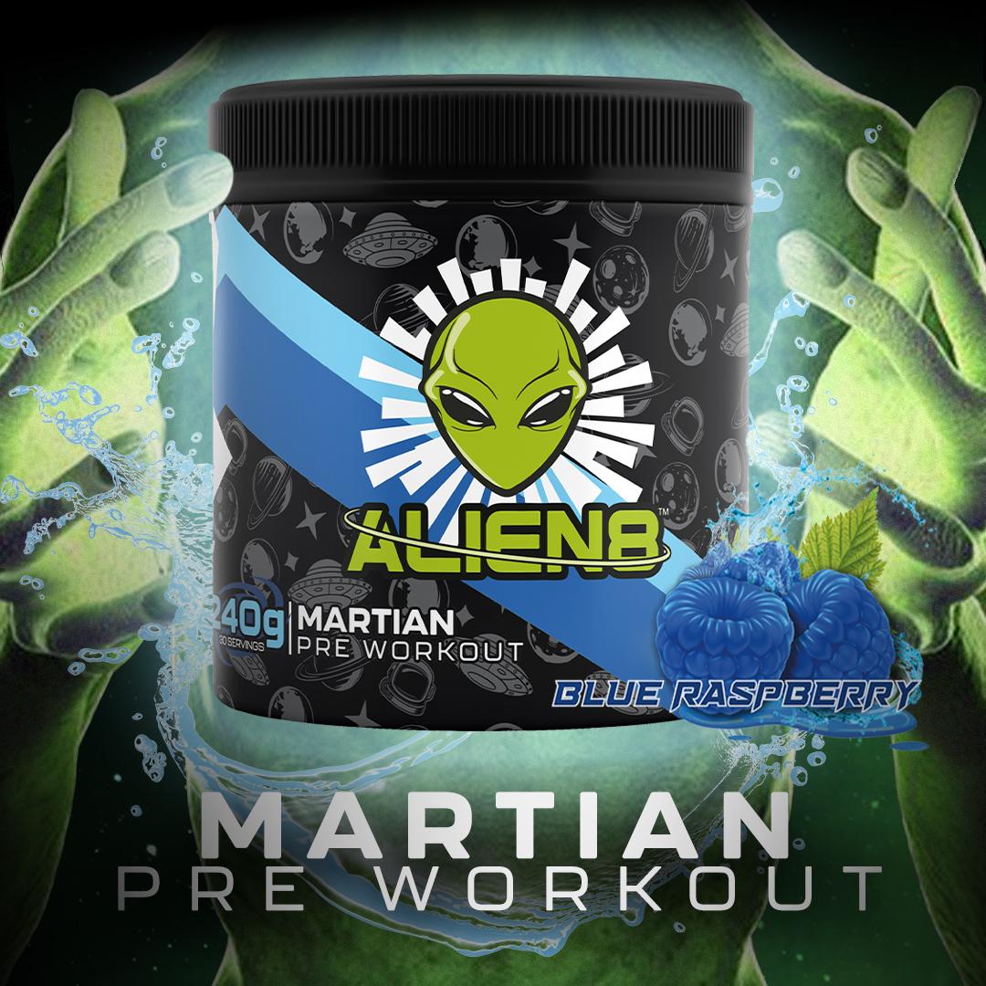 Alien8 Martian Pre Workout Powder 240g - Energy Booster for Gym & Fitness Enthusiasts | Supports Focus & Endurance for Intense Workouts