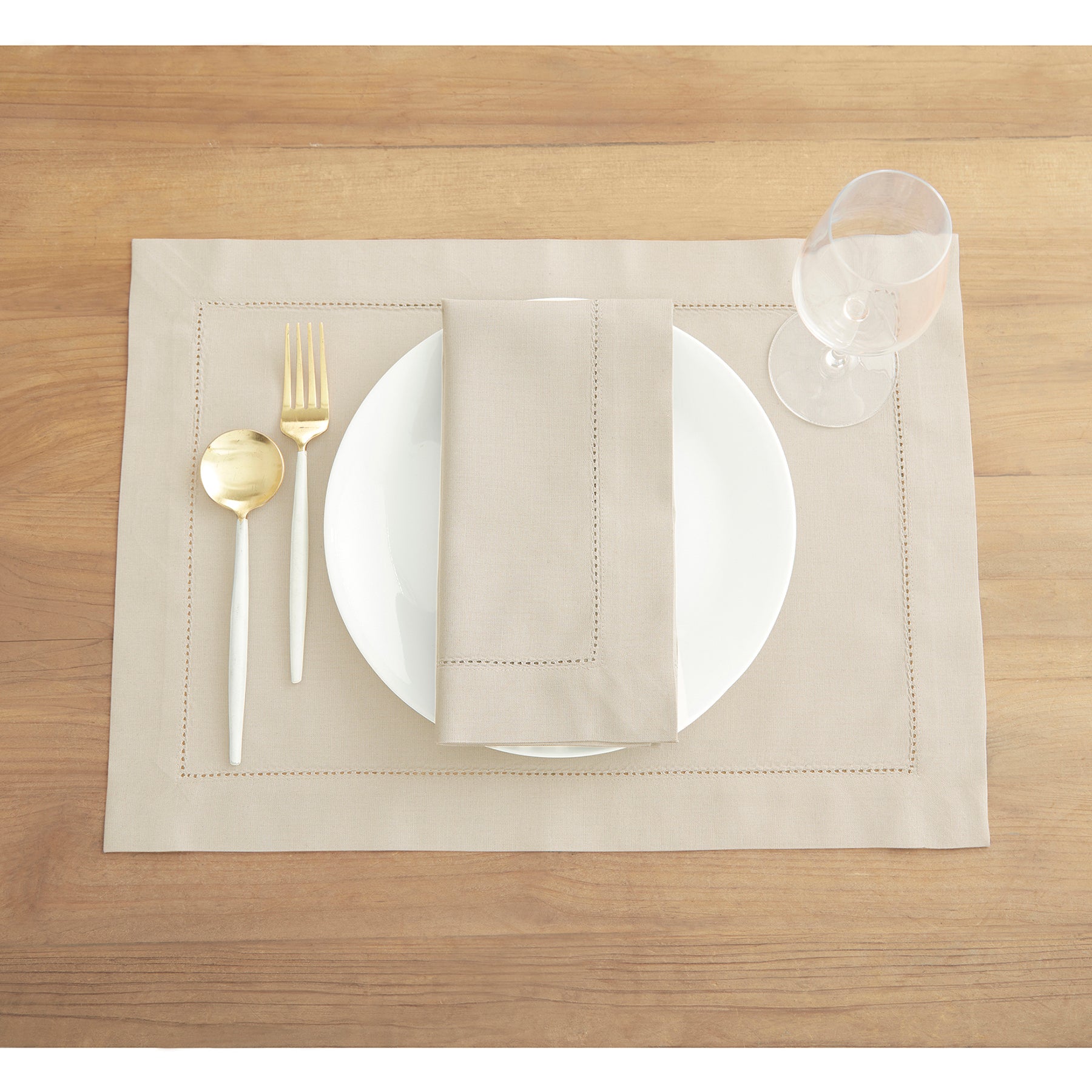 Premium Cotton Linen Hemstitch Napkins Set of 4 - Eco-Friendly Dinner Napkins for Formal Dining, Wedding, and Holiday Table Decor