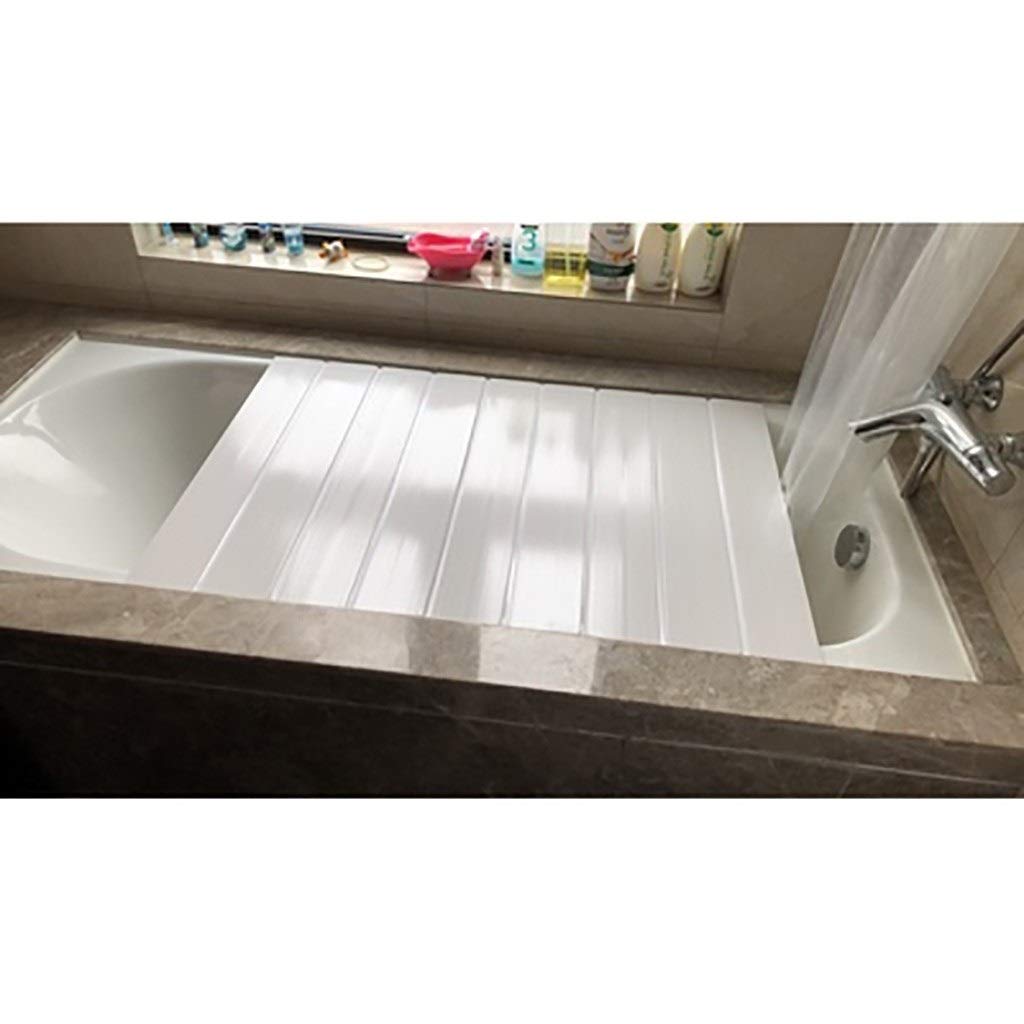Insulated PVC Bathtub Cover with Folding Bracket - 95×65×0.6cm Bath Accessories for Phone Placement | Keeps Water Warm, Prevents Heat Loss - Perfect for Relaxing Baths, Spa Days & Bathroom Organization
