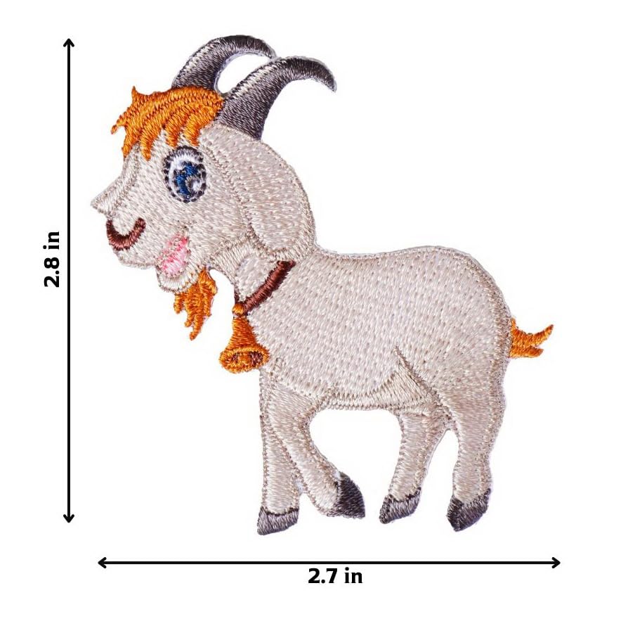 Billy Goat Embroidered Iron On Patch - Animal Wildlife Badge for Backpacks, Jackets, Hats - Perfect for Camping, Hiking & Outdoor Adventures