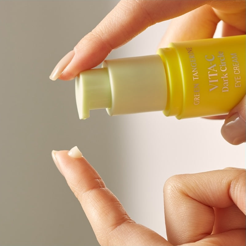 Goodal Green Tangerine Vita C Dark Circle Eye Cream 30ml - Brightening & Hydrating Under Eye Treatment for Dark Circles & Puffiness - Perfect for Nighttime Skincare Routine & Travel