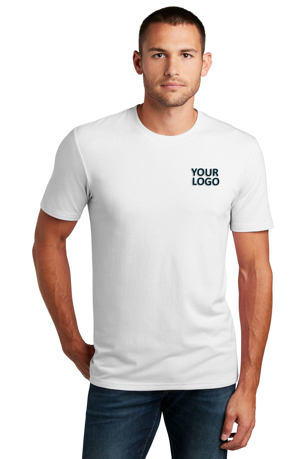 Premium District Flex Tee - Soft Breathable Cotton T-Shirt for Men & Women - White - Perfect for Casual Wear, Gym & Everyday Comfort