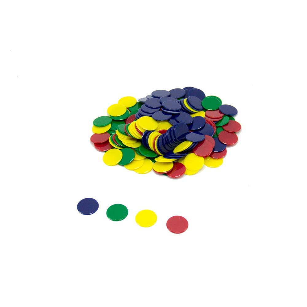 hand2mind Plastic Solid Bingo Chips - 200-Piece Math Counters Set for Kids | Counting Manipulatives, Game Tokens & Math Learning Tools | Perfect for Classroom Activities, Homeschooling & Family Game Nights