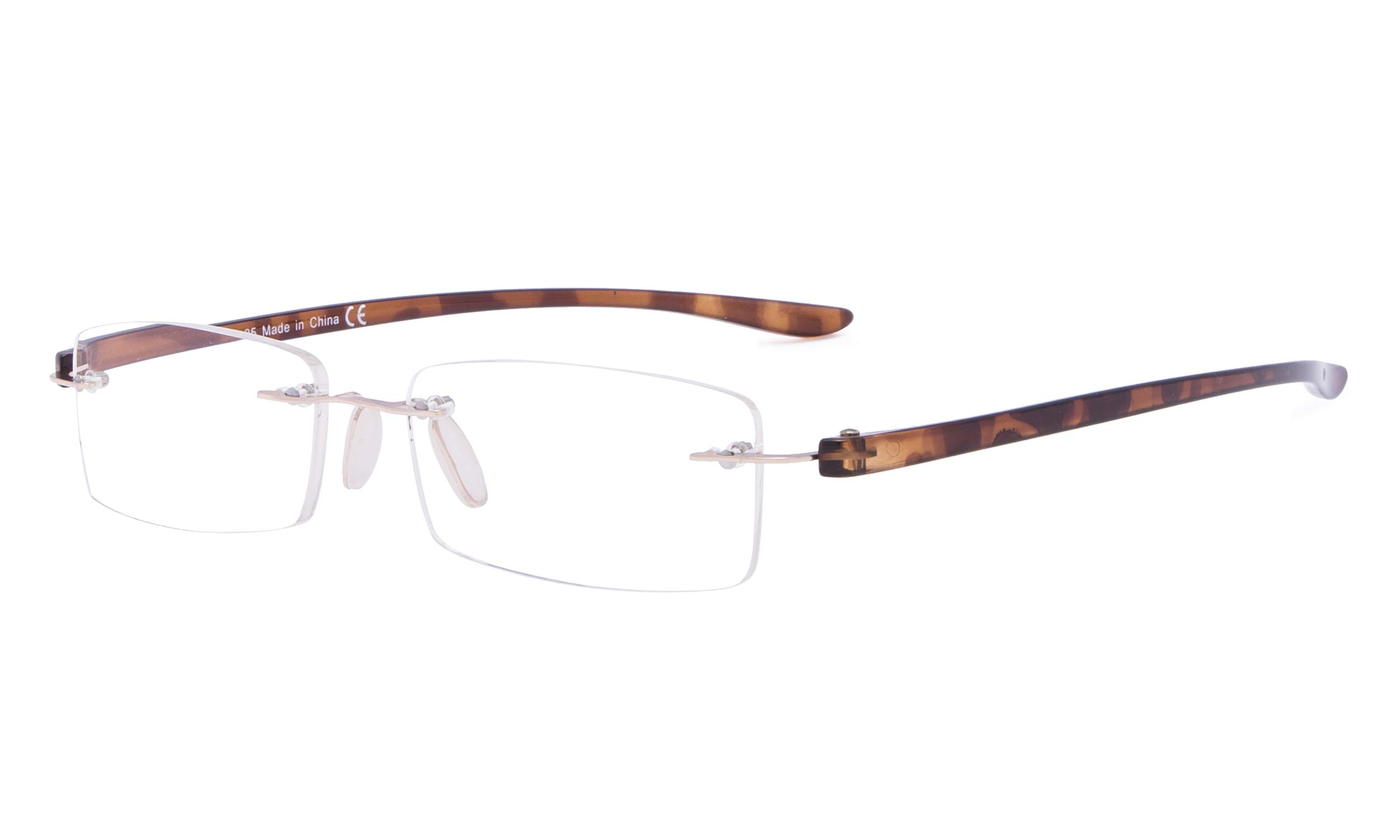 Eyekepper Rimless Reading Glasses for Men & Women - Small Lens Readers for Computer, Office, and Daily Use