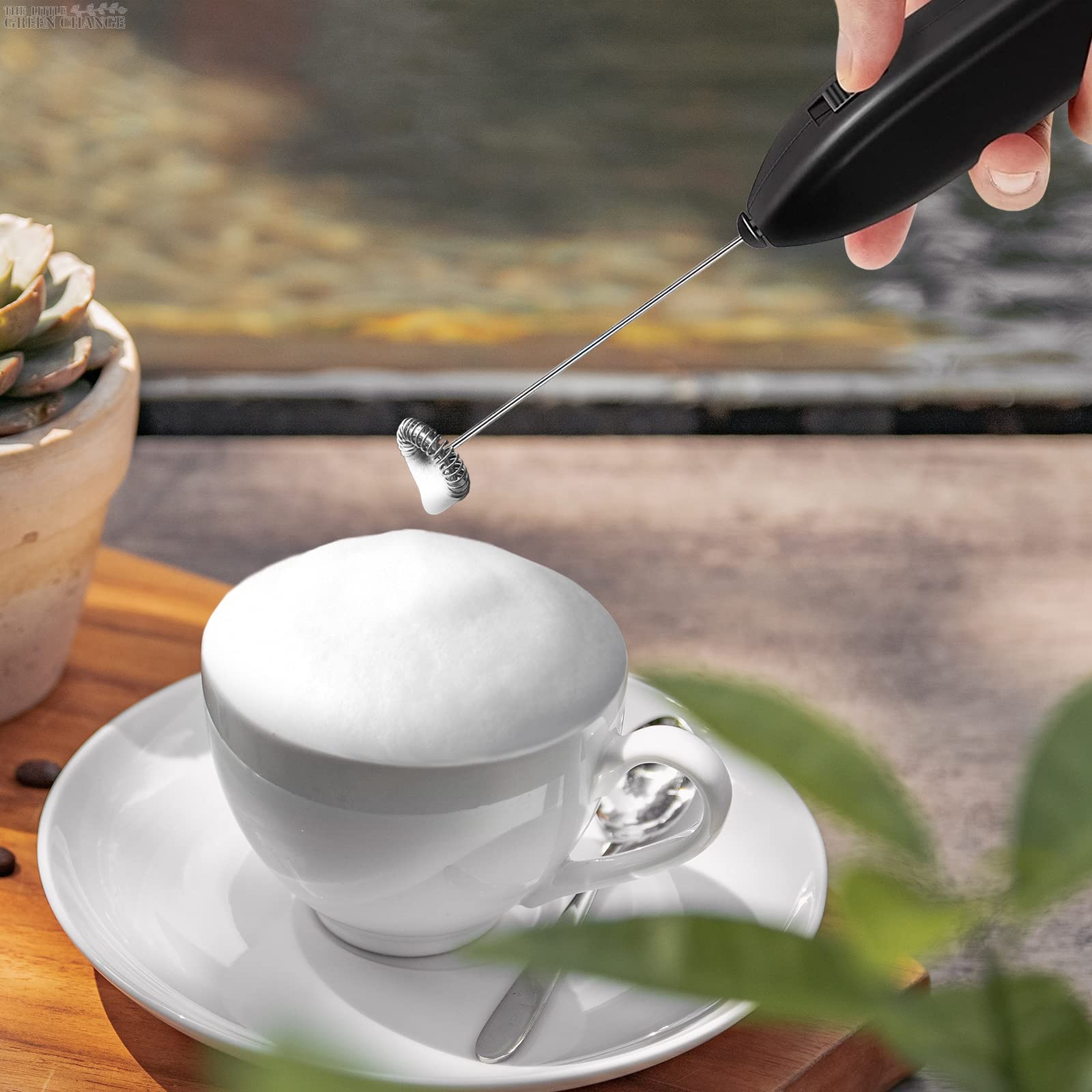 4Pcs Electric Milk Frother Handheld Mixer - Mini Stainless Steel Battery Operated Coffee Frother & Egg Whisk | Perfect for Lattes, Cappuccinos, Hot Chocolate & Baking at Home