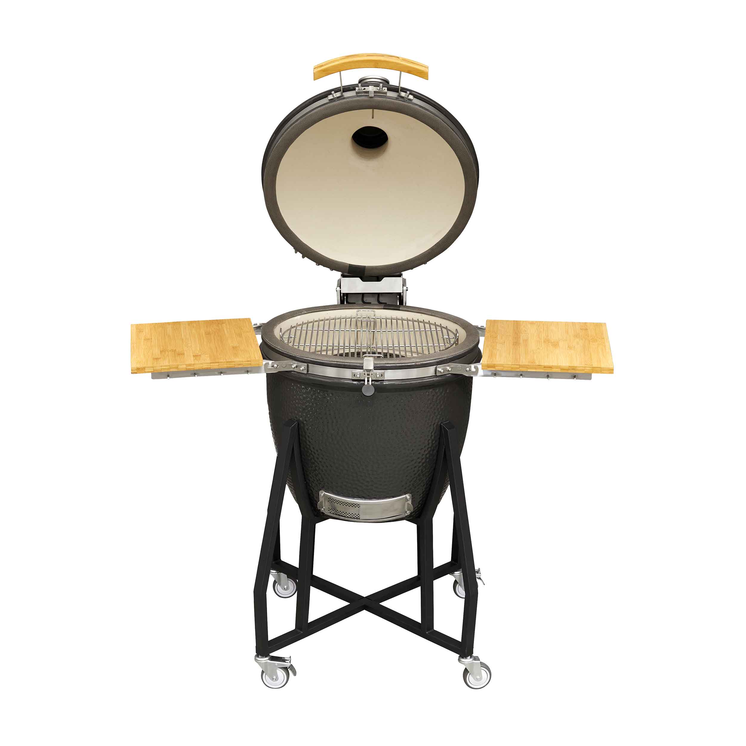 Premium Kamado Style Ceramic BBQ Grill & Smoker with Wheels - 22 Inch (56cm) Outdoor Cooking Oven for Backyard, Patio & Camping - Perfect for Grilling, Smoking & Baking - Model DG159