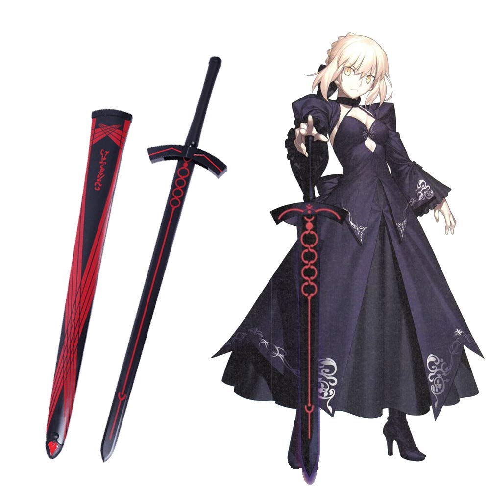 Fate Stay Night Saber Excalibur Sword - Japanese Anime Cosplay Replica - Fate Grand Order Steel Sword - Black - Perfect for Cosplay, Halloween Costumes, and Anime Collectors