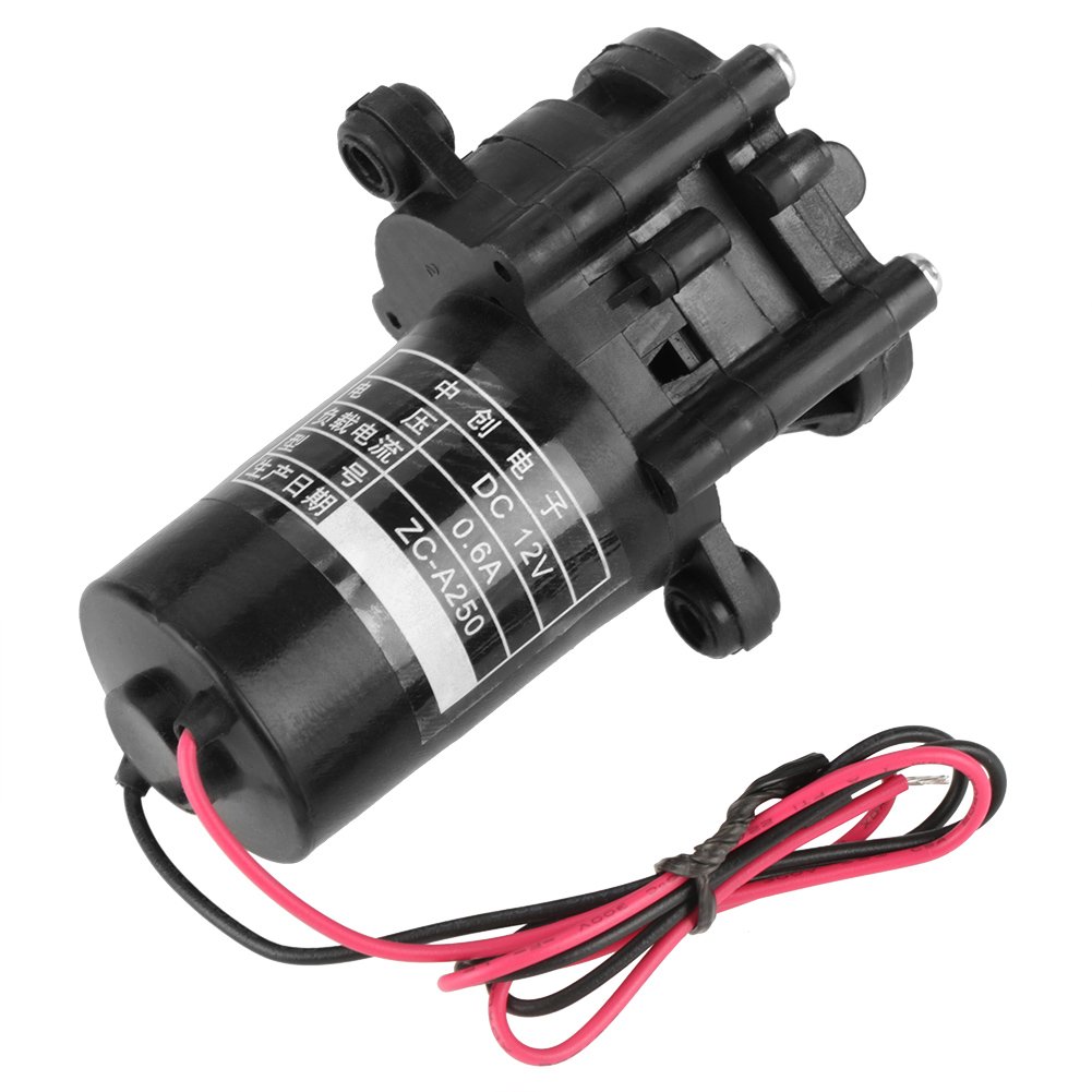 12V DC Self-Priming Mini Plastic Gear Water Pump - High Pressure Sprayer Pump for RV, Marine, Boat, Lawn Irrigation & Outdoor Cleaning (Model ZC-A250) | Perfect for Fresh Water Transfer, Agricultural Spraying & Liquid Dispensing