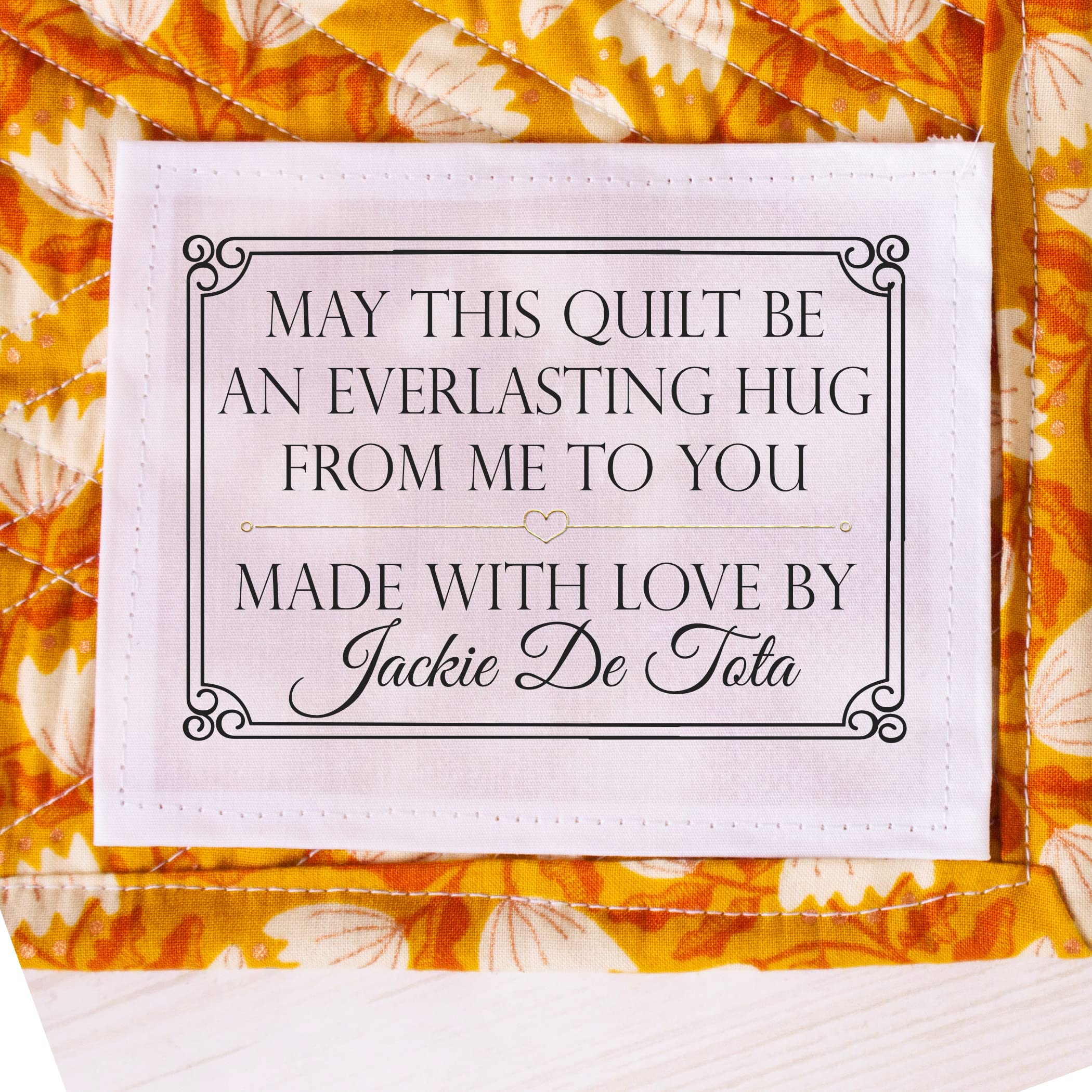 Personalized Quilt Labels - Custom Embroidered Fabric Tags for Handmade Quilts & Blankets - Perfect for Gifts, Baby Keepsakes & Memory Quilts