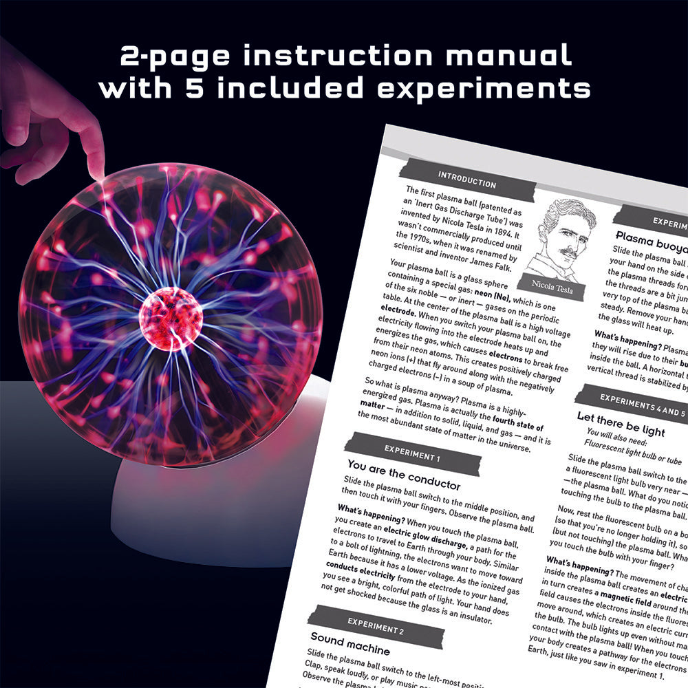 Thames & Kosmos Plasma Ball - Science Toy with Electrifying Light Effects | STEM Educational Gift for Kids & Adults | Perfect for Home Decor, Science Experiments & Party Lighting
