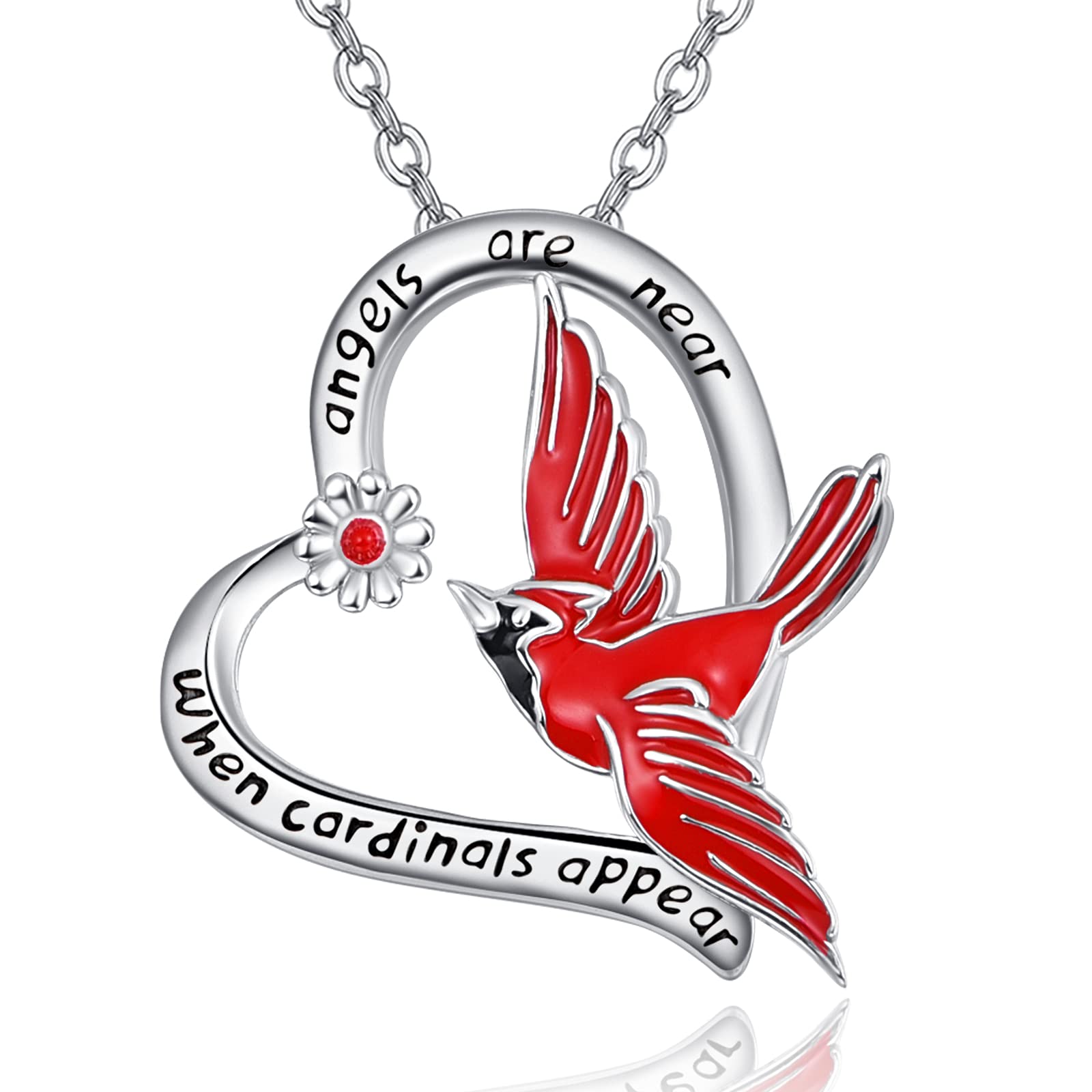 925 Sterling Silver Hummingbird & Cardinal Necklace for Women - Elegant Bird Jewelry Gift for Birthday, Anniversary & Romantic Occasions | Perfect for Birdwatching Enthusiasts, Nature Lovers & Outdoor Adventures | Ideal Gift for Her on Mother's Day, Valentine's Day & Christmas | Handcrafted Sterling Silver Necklace for Wildlife Lovers | Great for Date Nights, Garden Parties, Nature-Themed Events & Everyday Wear