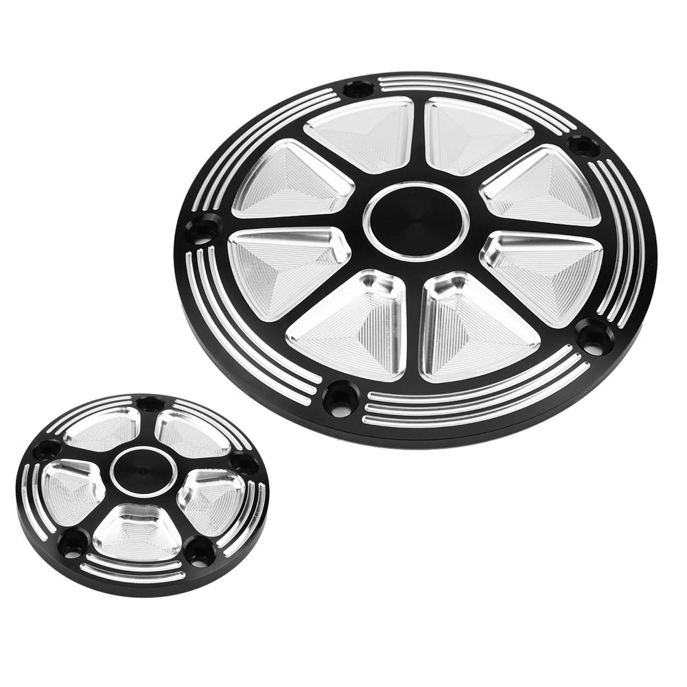 2PCS CNC Aluminum Motorcycle Derby Cover & Timing Cover - Universal Fit for Harley Davidson, Custom Bikes - Engine Protection & Style Upgrade for Cruisers, Choppers