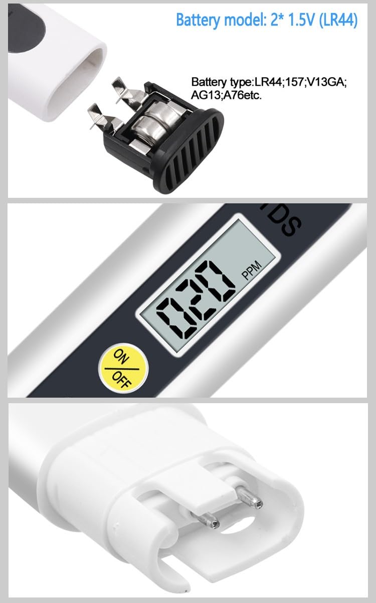 ACETEQ TDS2 Digital Water Quality Tester - Accurate PPM Meter for Drinking Water, Aquariums, Pools, Hydroponics | Home & Lab Water Testing Solution