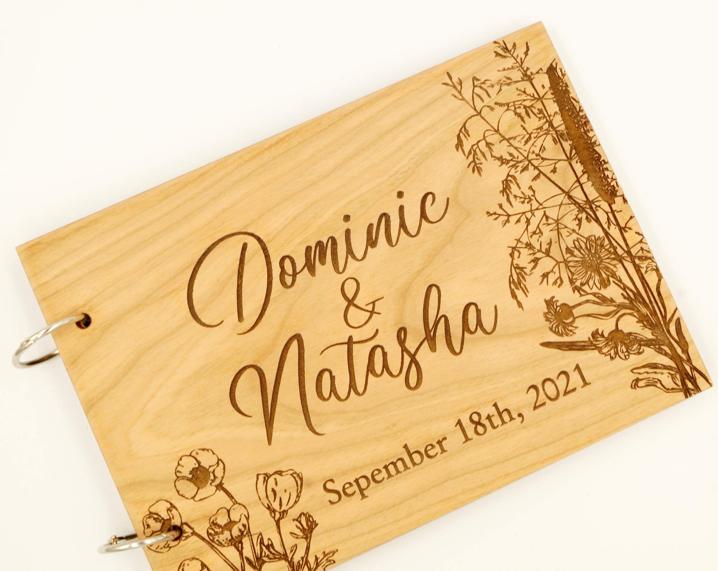 Personalized Wedding Guest Book - Custom Wooden Sign Guest Book Album for Wedding Ceremony, Reception & Anniversary Keepsake