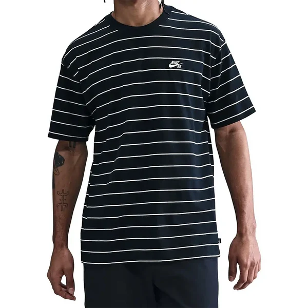 Nike SB Max 90 Stripe Skate T-Shirt for Men - Black Cotton Graphic Tee for Skateboarding & Streetwear Fashion