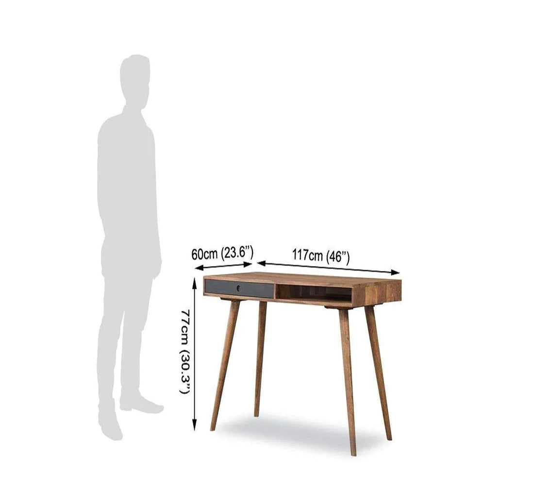 Solid Sheesham Wood Desk with 2 Drawers - 45