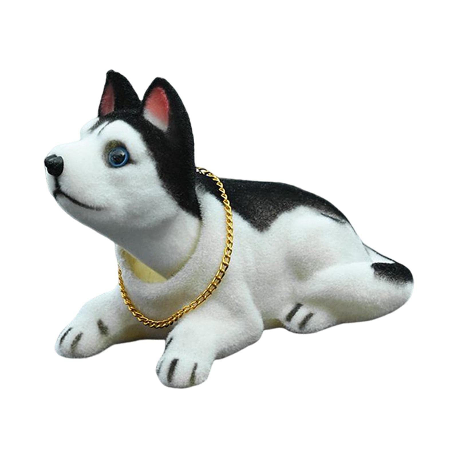 Cute Husky Dog Dashboard Figurine - Nodding and Shaking Head Car Decoration for Interior, Funny Car Accessory Gift for Pet Lovers (Perfect for Car Dashboard, Office Desk, or Home Decor)