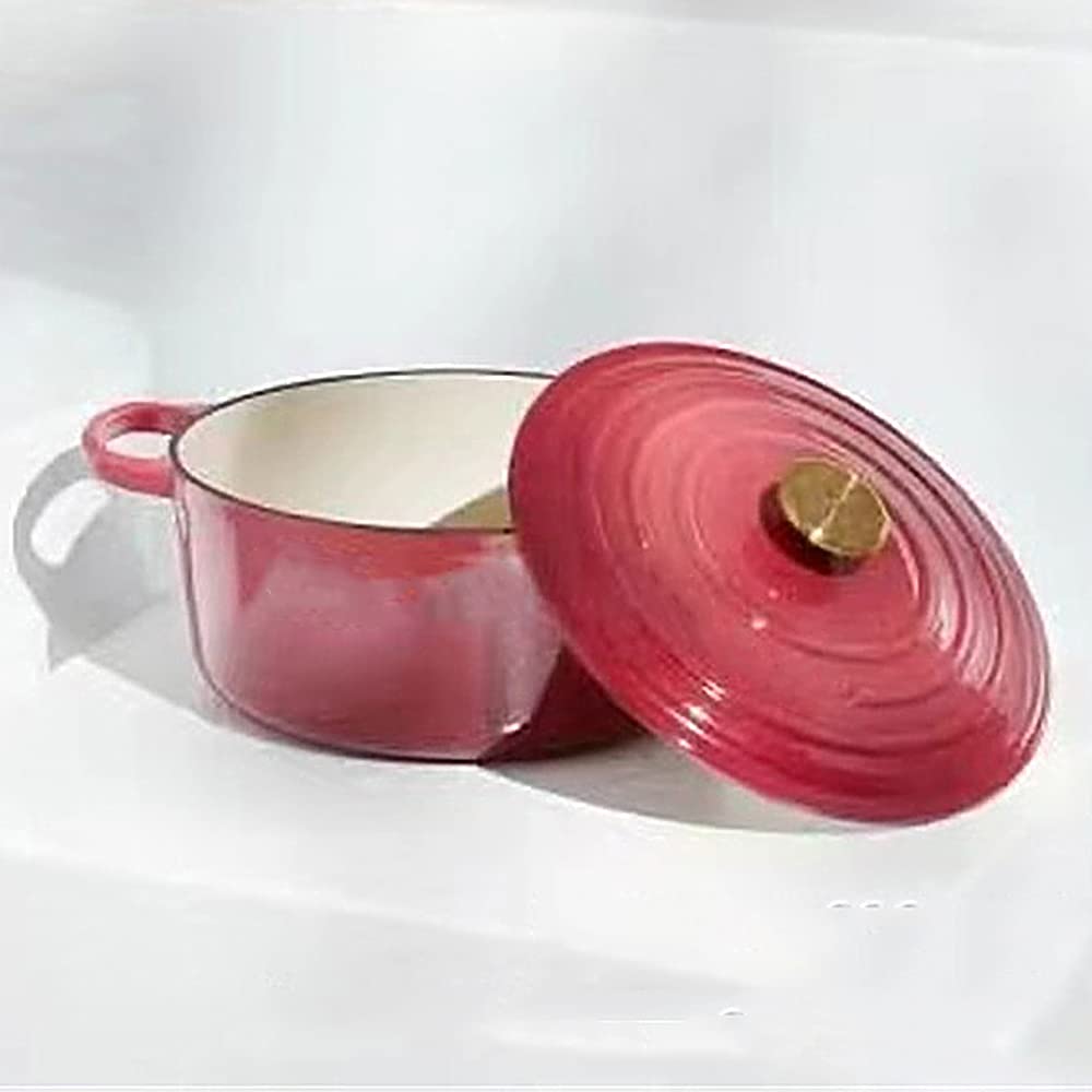 AIBAB Enameled Cast Iron Dutch Oven - 5.5QT Enamel Coated Casserole Dish with Lid, Non-Stick Braising Pan for Stovetop, Oven & Grill (24cm/9.5