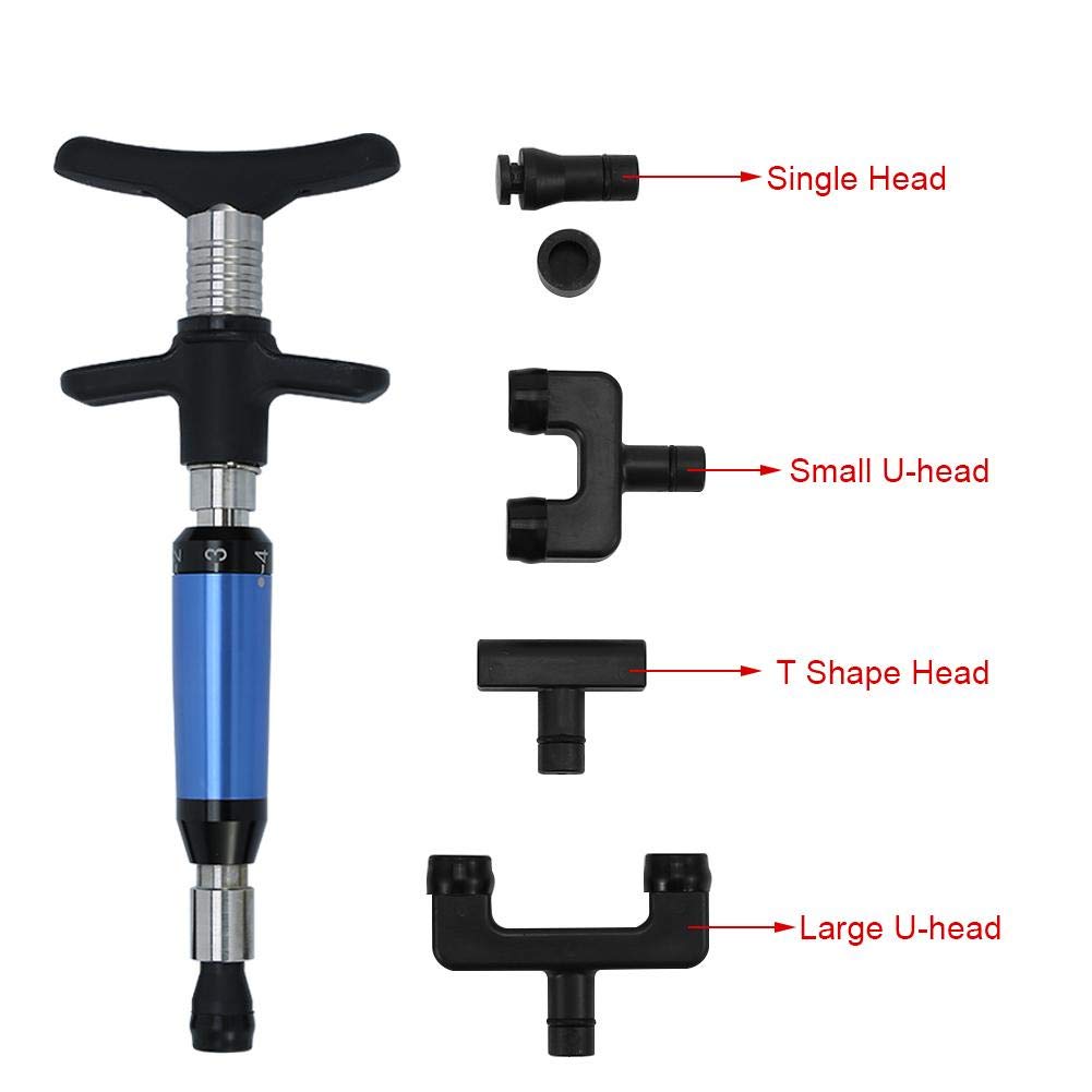 6-Level Spinal Massage Adjusting Tool - Portable Chiropractic Corrector for Thoracic Scoliosis & Vertebrae Alignment - Back Pain Relief & Body Relaxation Kit with 4 Massage Heads (Ideal for Home/Office/Chiropractic Clinic Use)