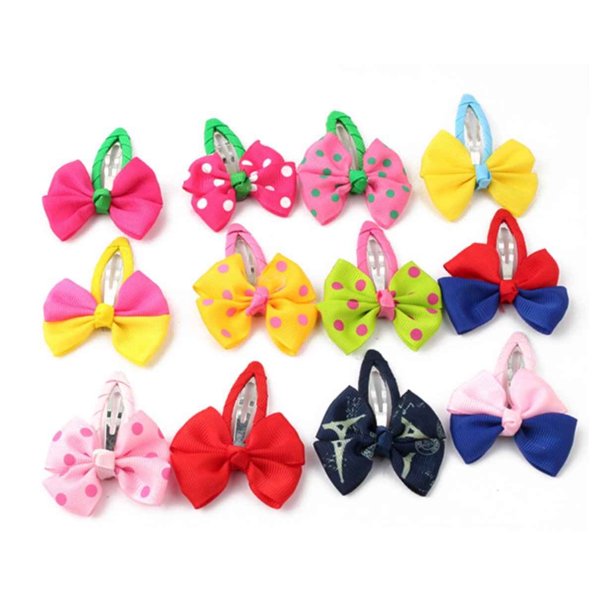 12pcs Kids Hair Clips Set - Cute Flower & Bow Hair Accessories for Girls, Non-Slip Hairpins for Toddlers & Babies - Perfect for School, Parties, and Daily Styling