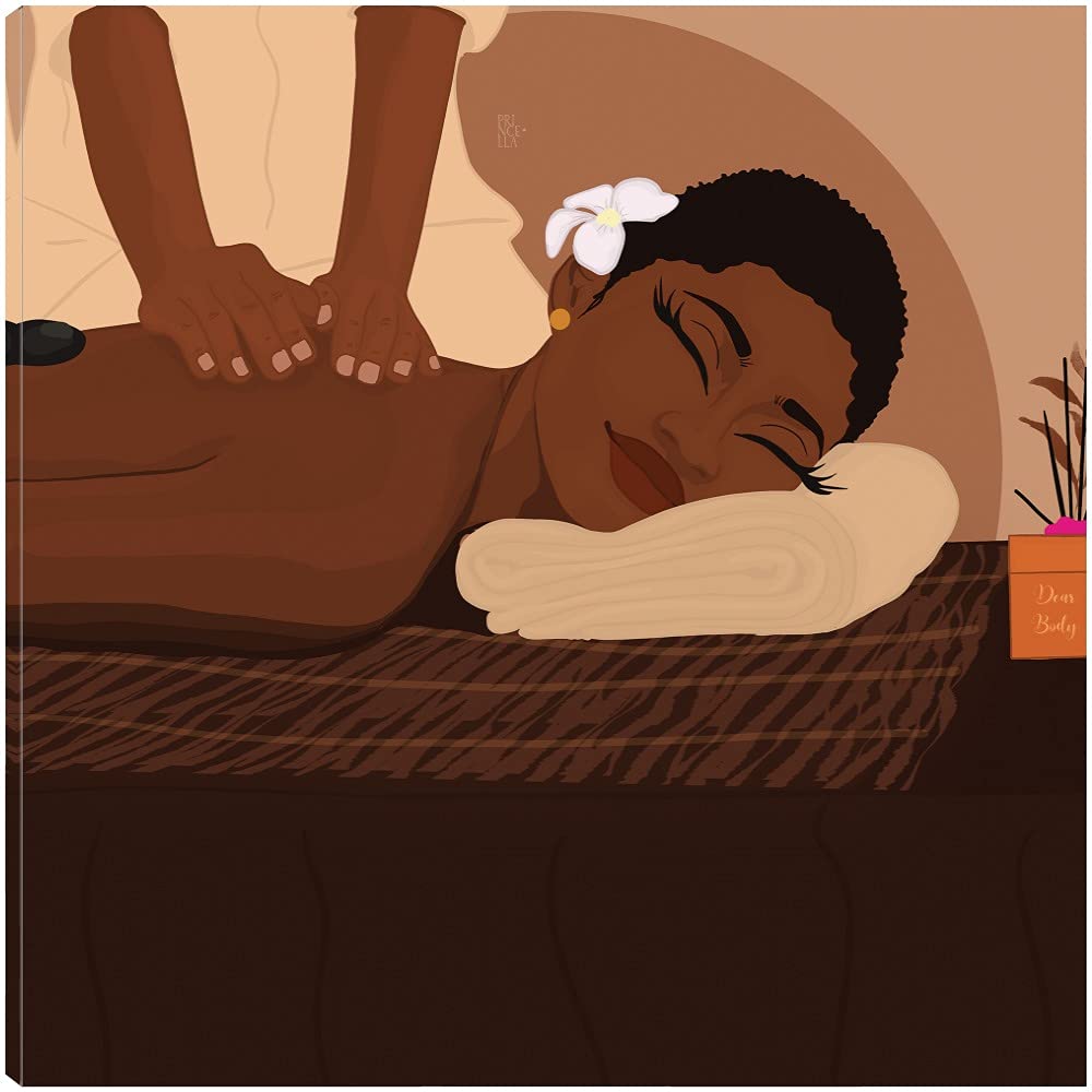 Fine Art Canvas 'Dear Body' Wall Decor by Artist Princella Seripenah - 22x22 Inches Ready to Hang - Perfect for Living Room, Bedroom, Bathroom, Kitchen, Office, Bar & Dining Room - Modern Home & Office Decor for Wall Art Lovers