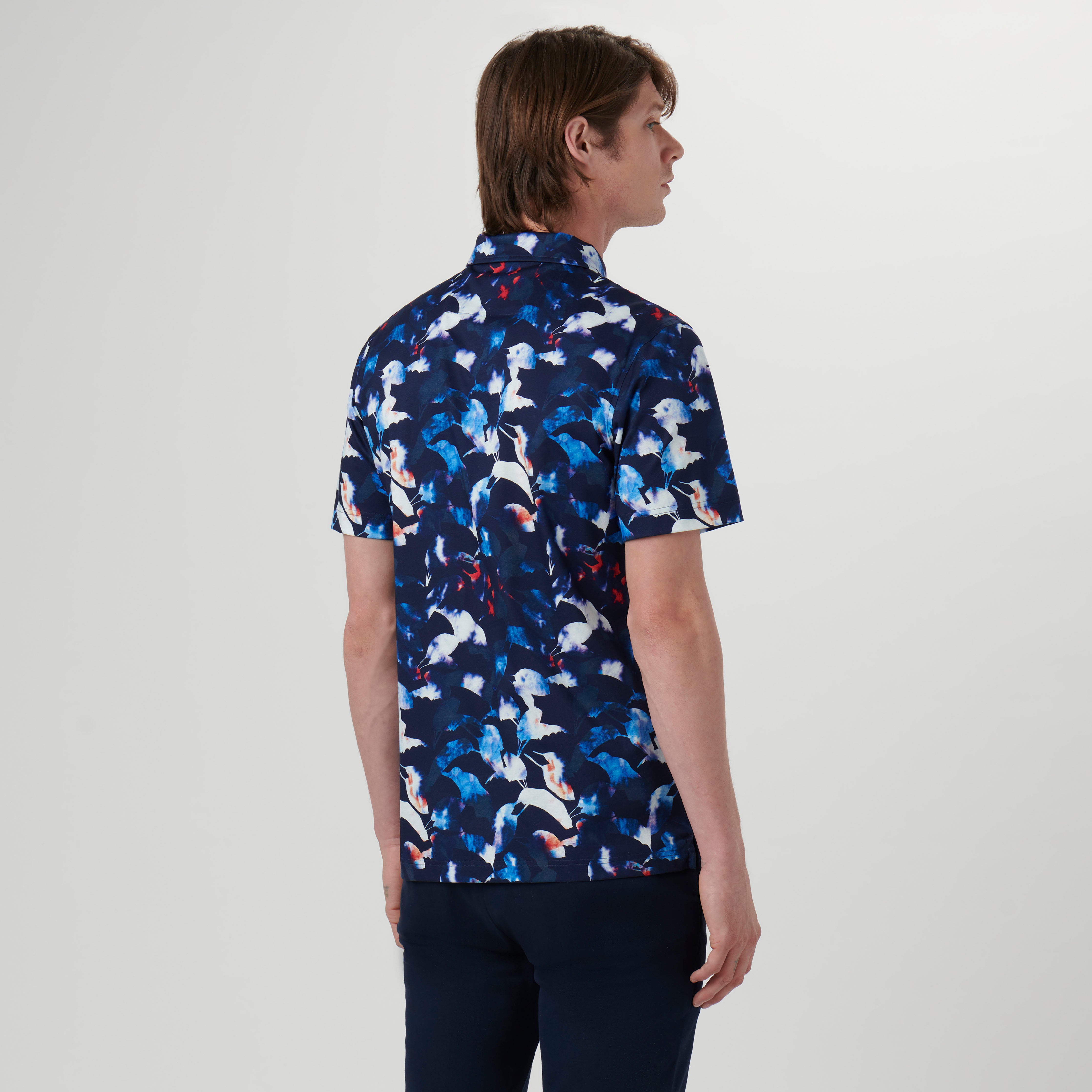 Hendrix Abstract Print Polo Shirt for Men - Stylish Casual & Business Wear - Comfortable Cotton Blend Short Sleeve Shirt - Perfect for Office, Parties, and Outdoor Activities