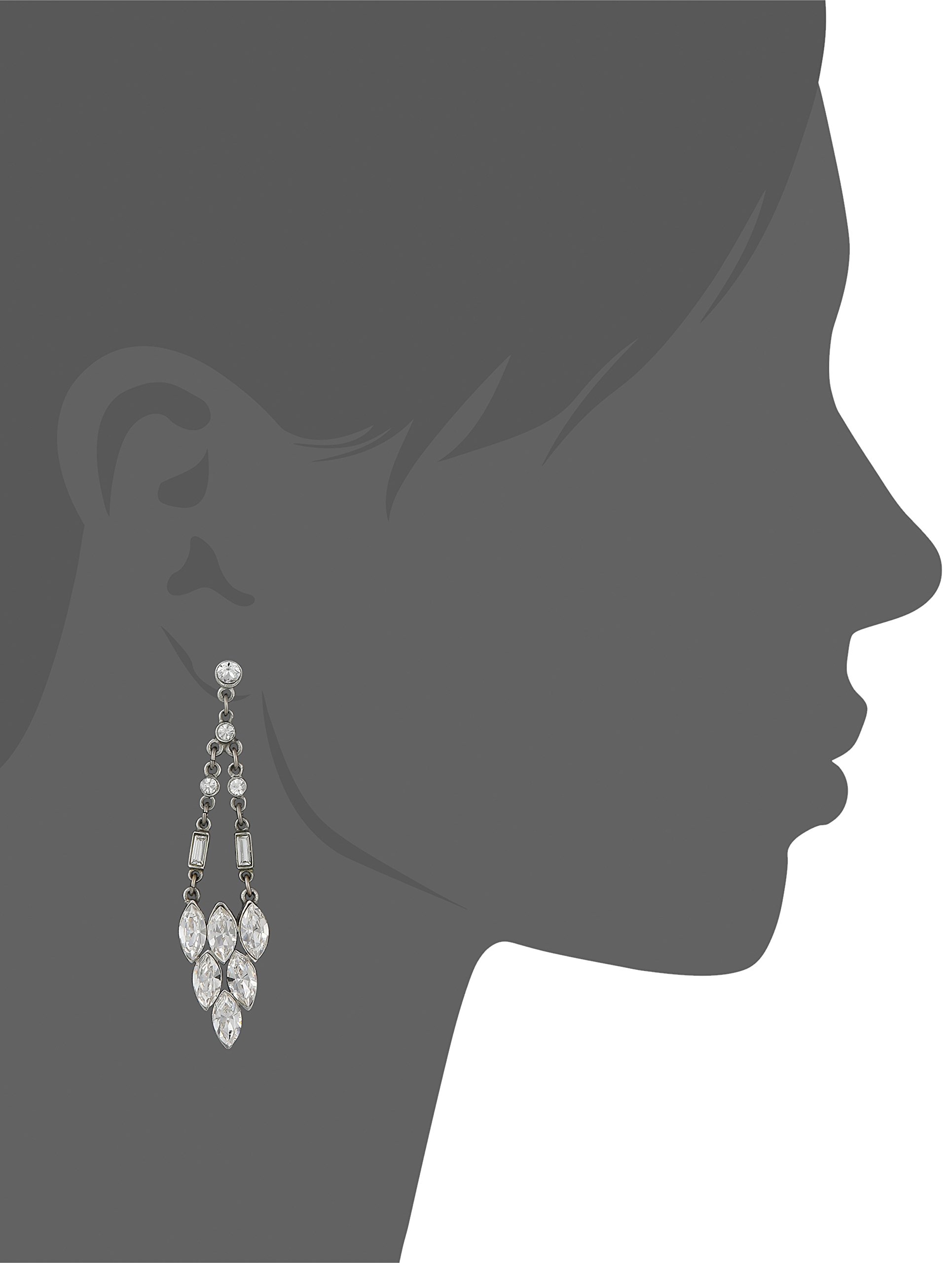 Ben-Amun Elegant Clear Crystal Drop Earrings for Women - Sparkling Dangle Earrings for Wedding, Party & Evening Wear