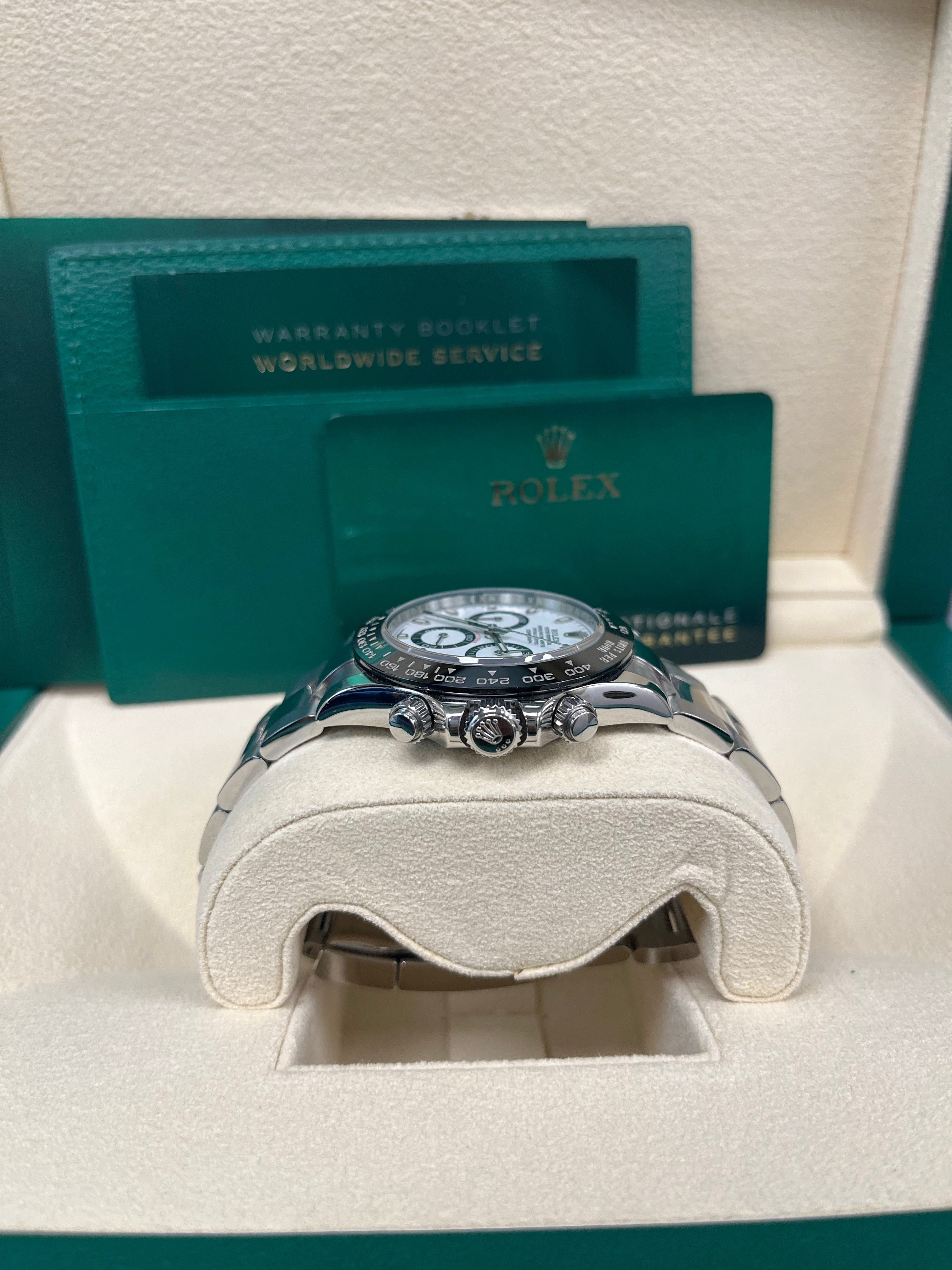 Rolex Daytona 40mm Stainless Steel Watch - White Panda Index Dial & Ceramic Bezel (Ref# 116500LN) | Luxury Chronograph for Men, Perfect for Business, Racing & Special Occasions