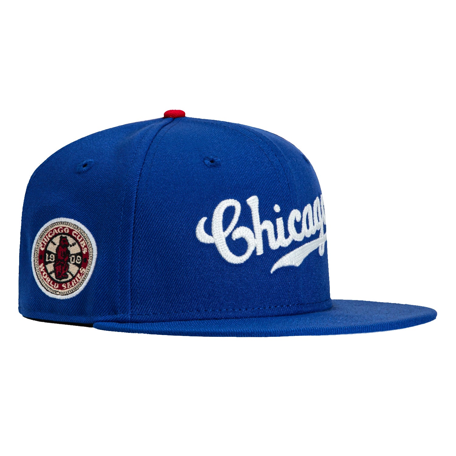 New Era 59Fifty Glow in the Dark Chicago Cubs 1908 World Series Patch Baseball Cap - Royal Blue for Men's Sports & Casual Wear - Perfect for Games, Concerts and Street Fashion