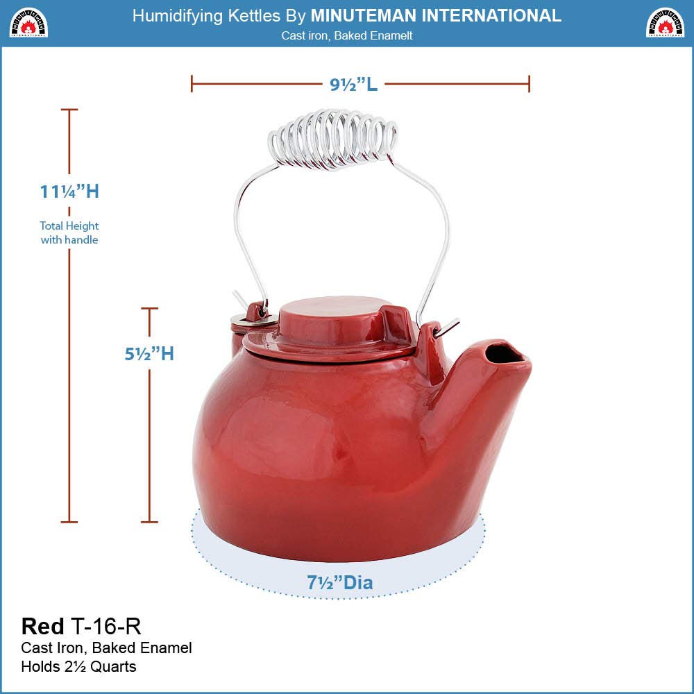 2.5 Quart Cast Iron Humidifying Woodstove Kettle - Perfect for Adding Moisture to Dry Air in Cabins, Homes & Saunas