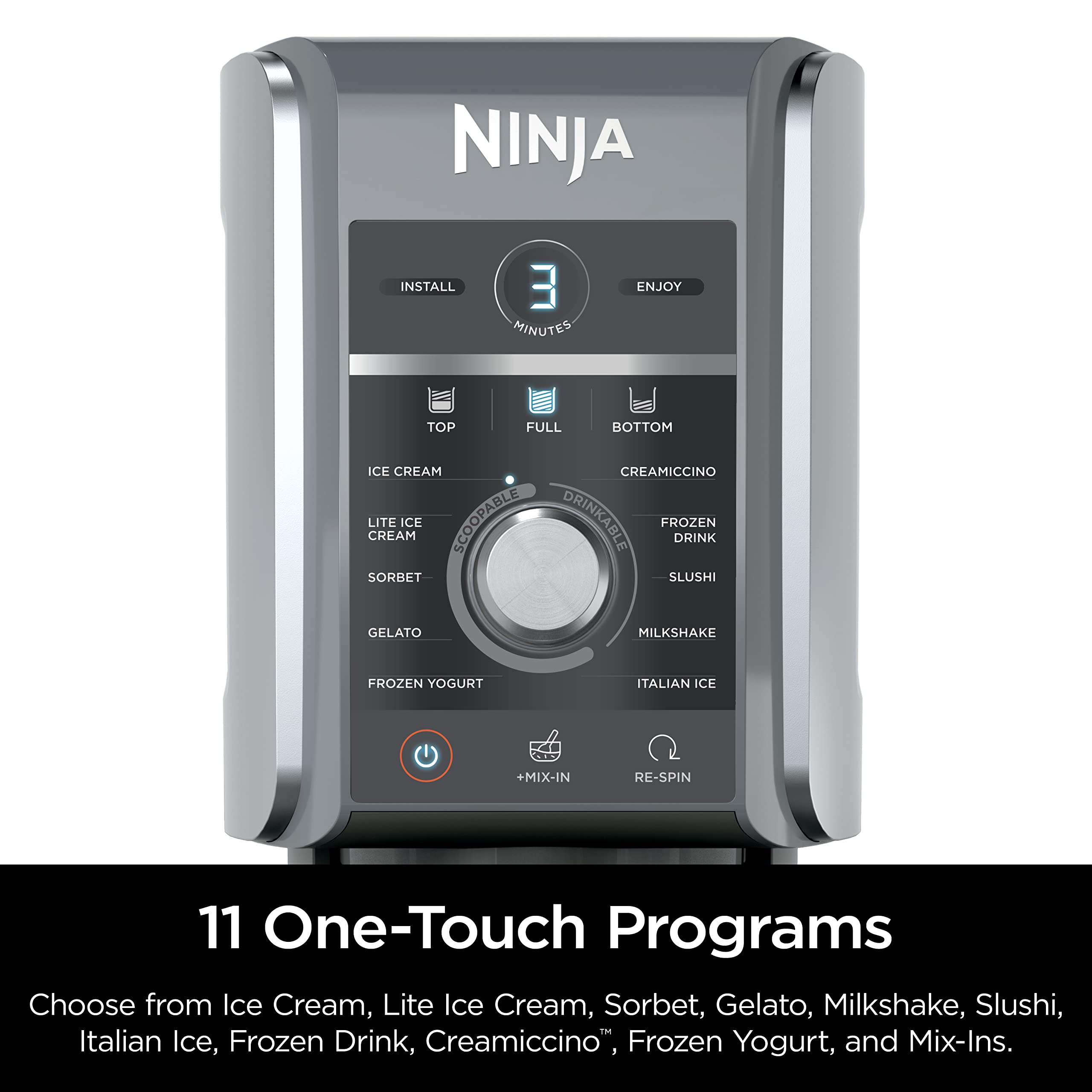 Ninja CREAMi Deluxe 11-in-1 Ice Cream Maker Machine - Make Homemade Ice Cream, Sorbet, Frozen Yogurt, Milkshakes & More with 2 XL Pint Containers (Canadian Version NC501C) - Perfect for Family Desserts, Summer Treats & Healthy Frozen Snacks