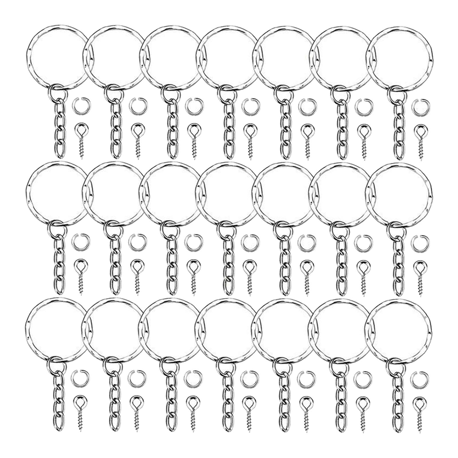 SM SunniMix 50 Pieces 25mm Blank Open Jump Rings Keychains for DIY Crafting, Jewelry Making, and Personalized Accessories