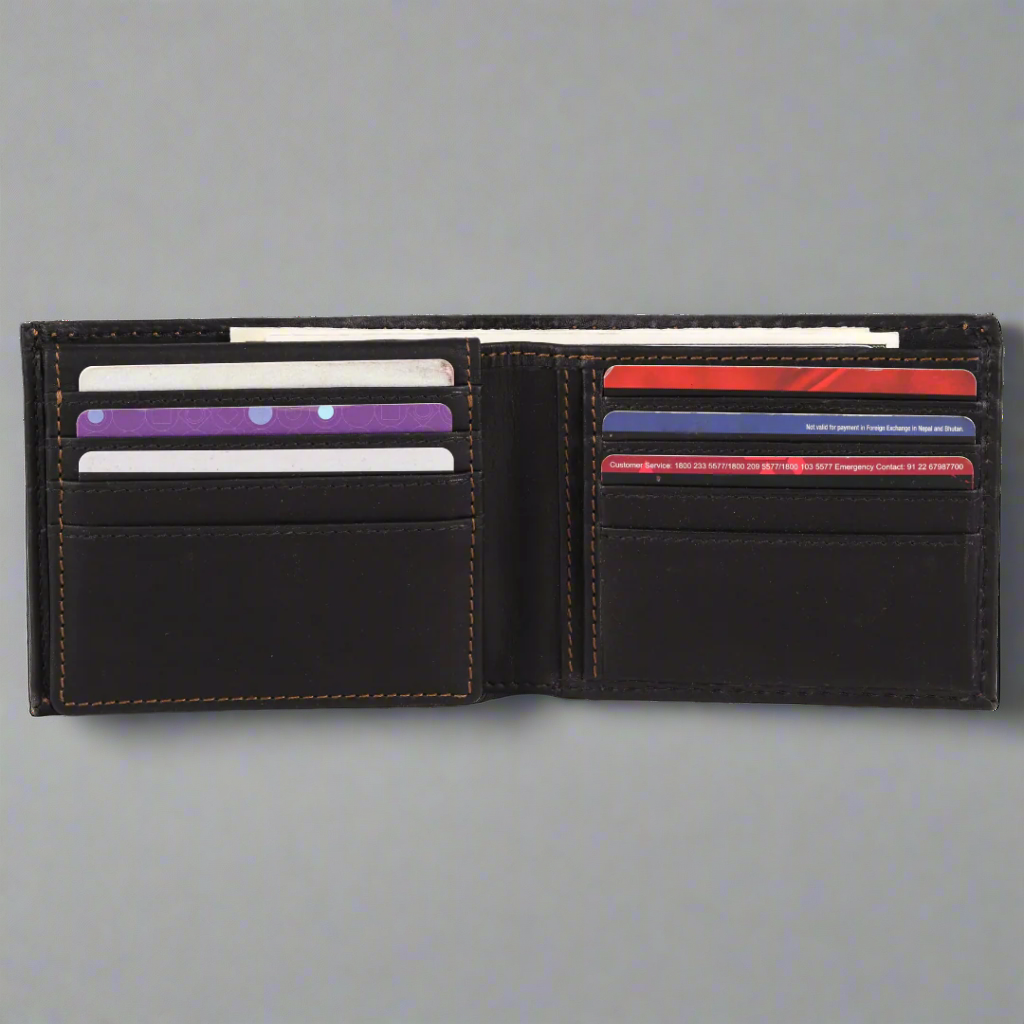 MET Men's Bifold RFID Blocking Leather Wallet - Slim Flip Up Design for Cash & Cards - Perfect for Travel, Business & Everyday Use