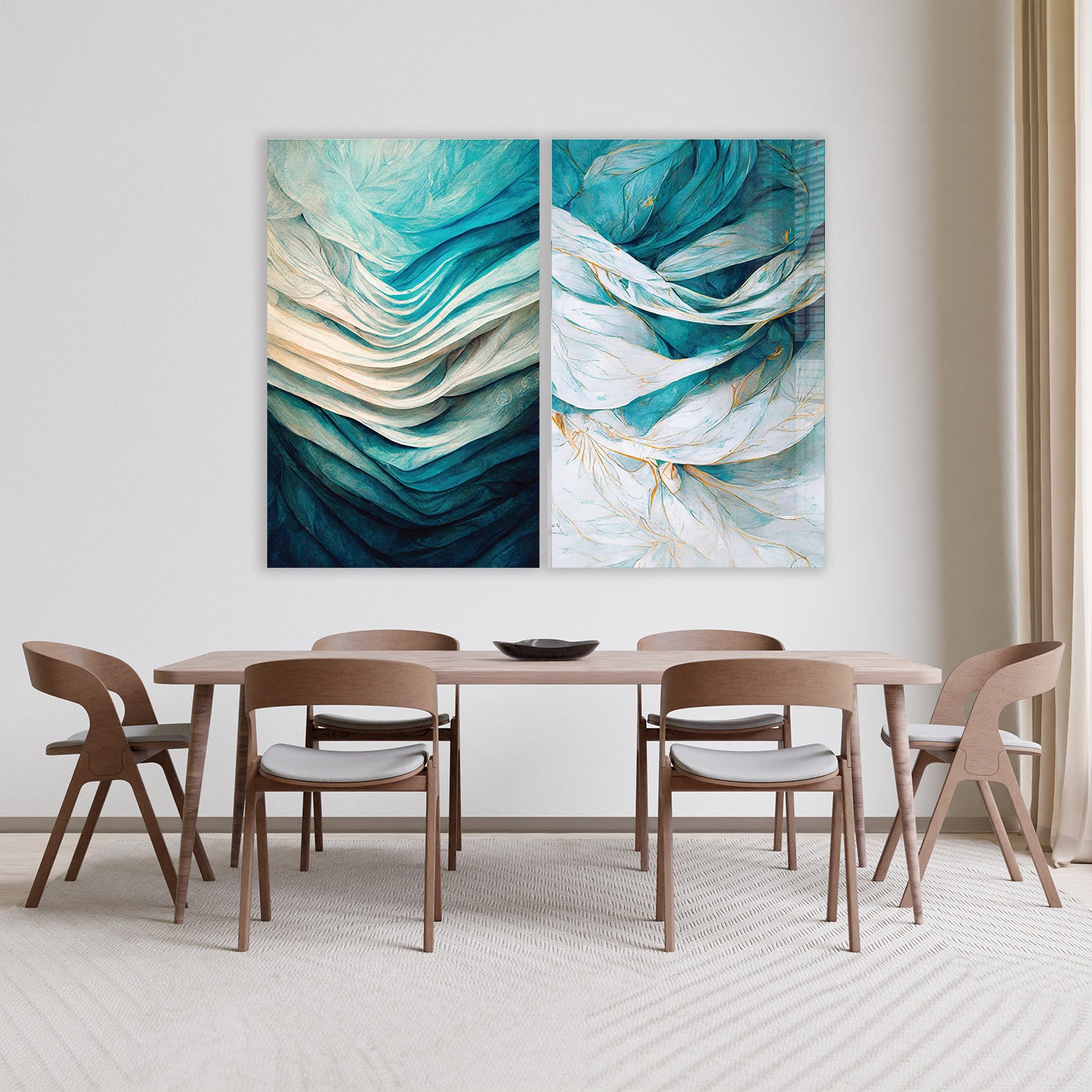 Abstract Blue Waves Art Print - Modern Ocean Wall Decor for Living Room, Bedroom & Office - Perfect for Home, Beach House & Coastal Interior Design