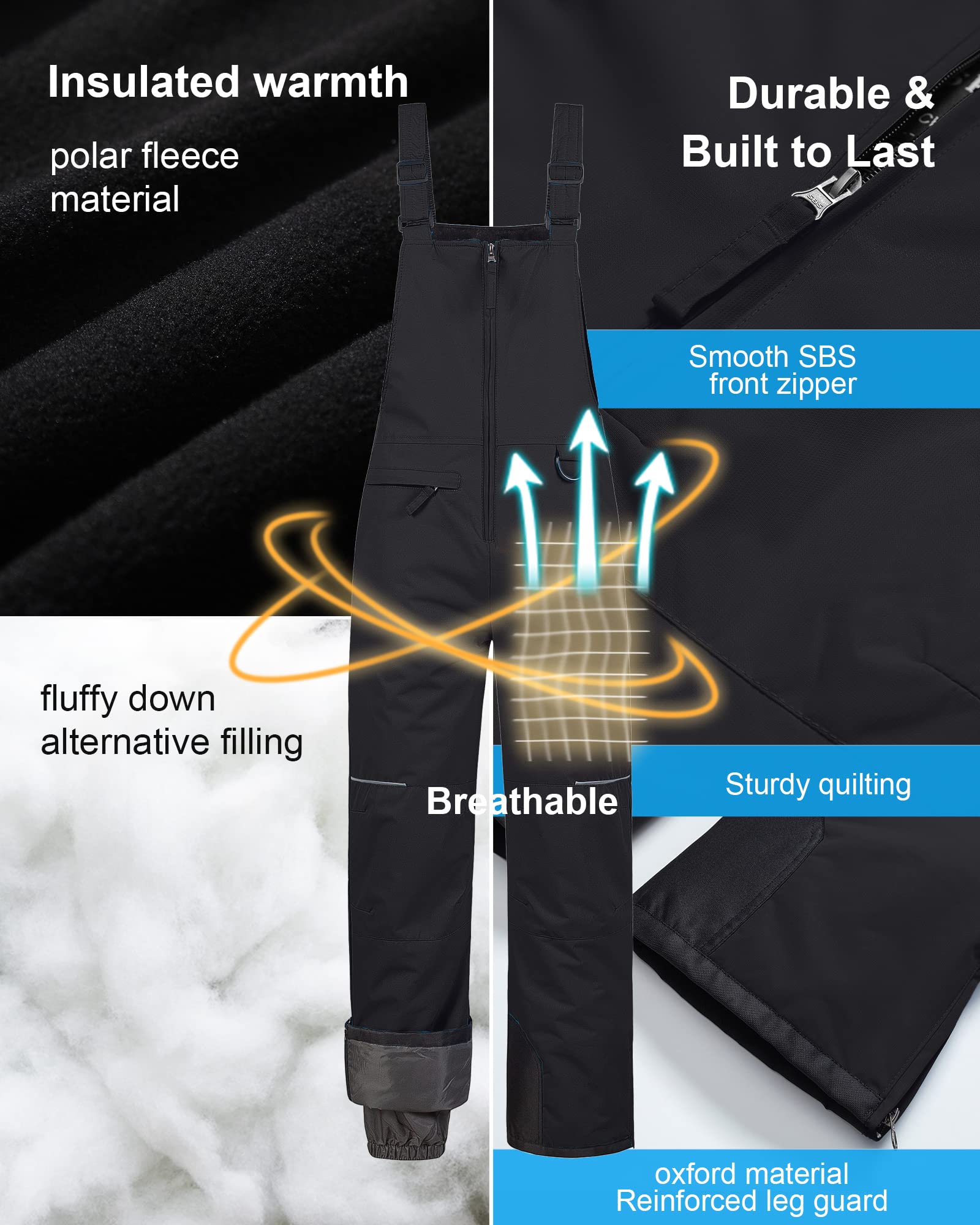 Pursky Kids' Insulated Waterproof Snow Pants - Boys' Winter Ski Bibs for Snowboarding & Outdoor Activities | Fleece-Lined Snow Overalls for Cold Weather Adventures