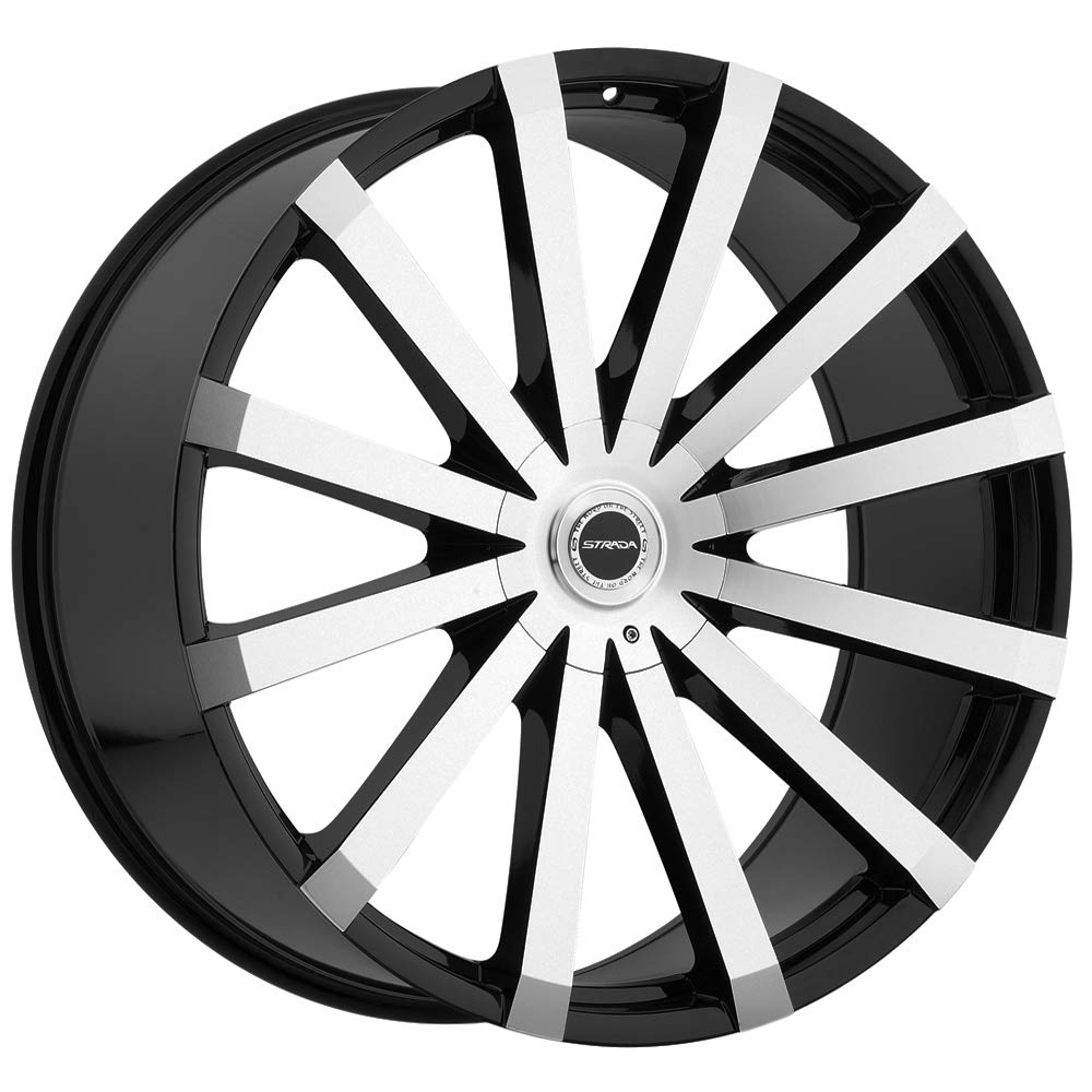 STRADA GABBIA Custom Wheel 22x9.5 Gloss Black with Machined Face - 30 Offset, 6x139.7 Bolt Pattern, 87.1mm Hub - Perfect for Trucks & SUVs Off-Roading & Street Performance