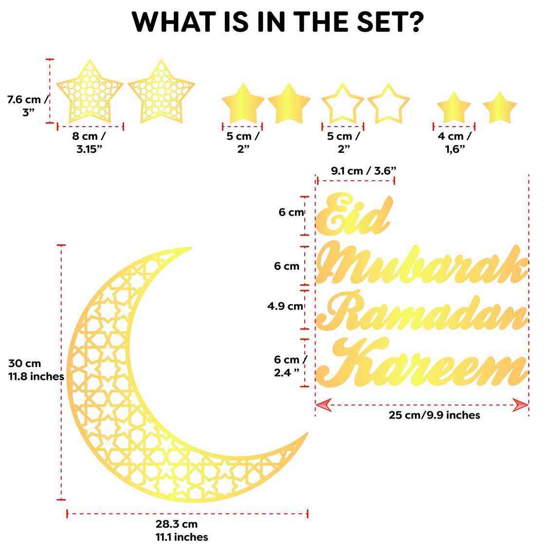 Ramadan Kareem Eid Mubarak Wooden Islamic Wall Art - Handcrafted Islamic Home Decor Gift for Muslim Families - Perfect for Ramadan Decorations & Eid Celebrations