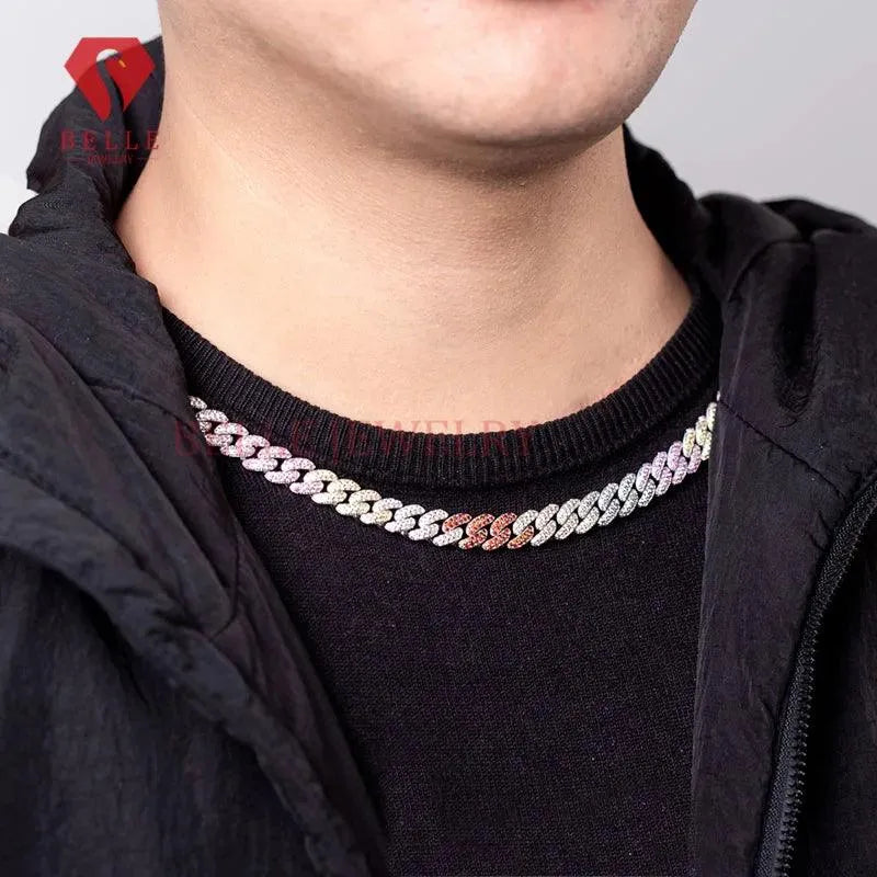 925 Sterling Silver Hip Hop Cuban Chain Bracelet with Lab Diamond & Moissanite | VVS1 Clarity | 18K Gold Plated | Unisex Jewelry for Men & Women | Perfect for Gifts, Parties, and Streetwear Fashion