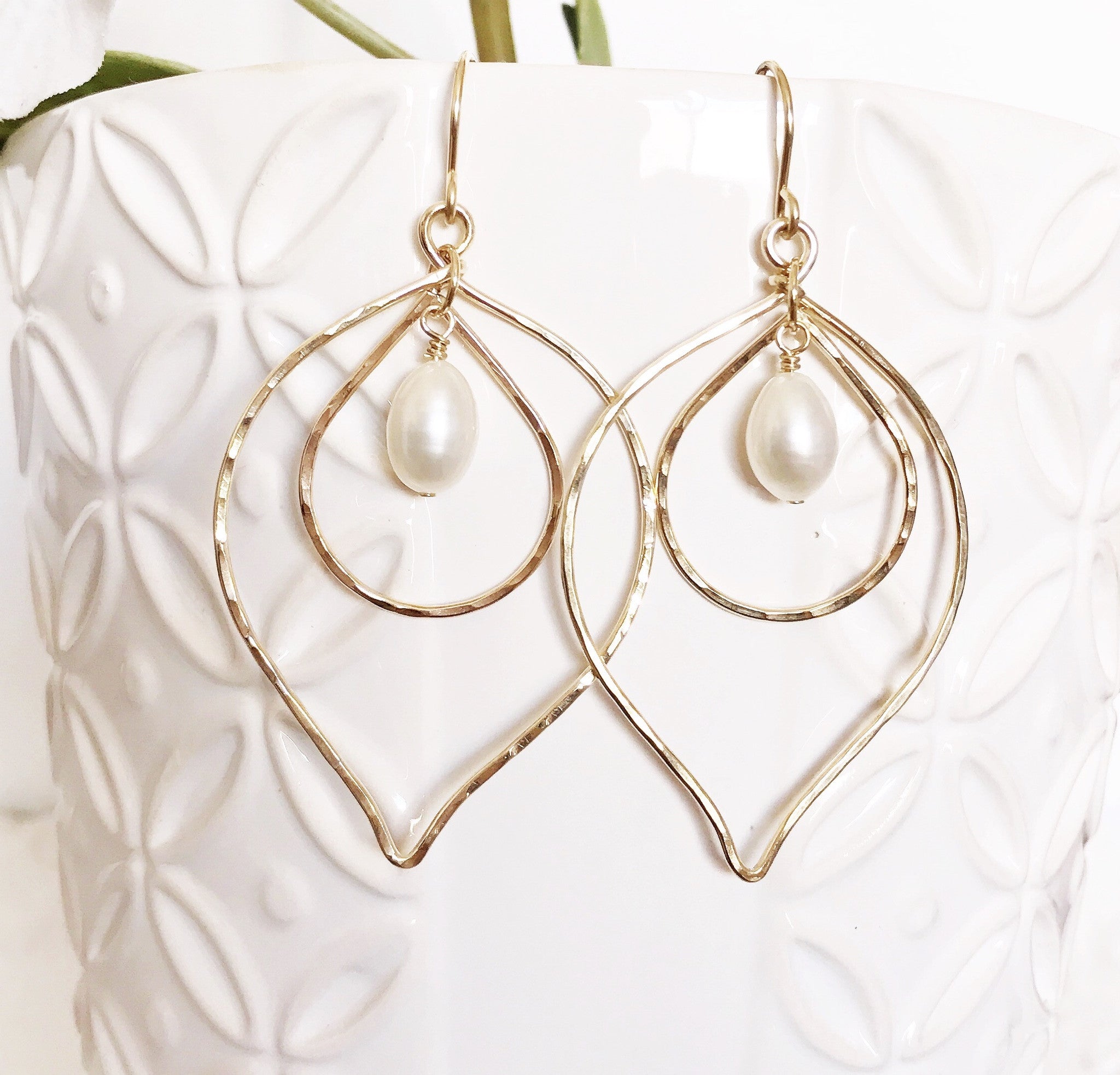 Elegant White Pearl Earrings for Women - Classic Kina Style (E344) | Perfect for Weddings, Parties & Everyday Wear
