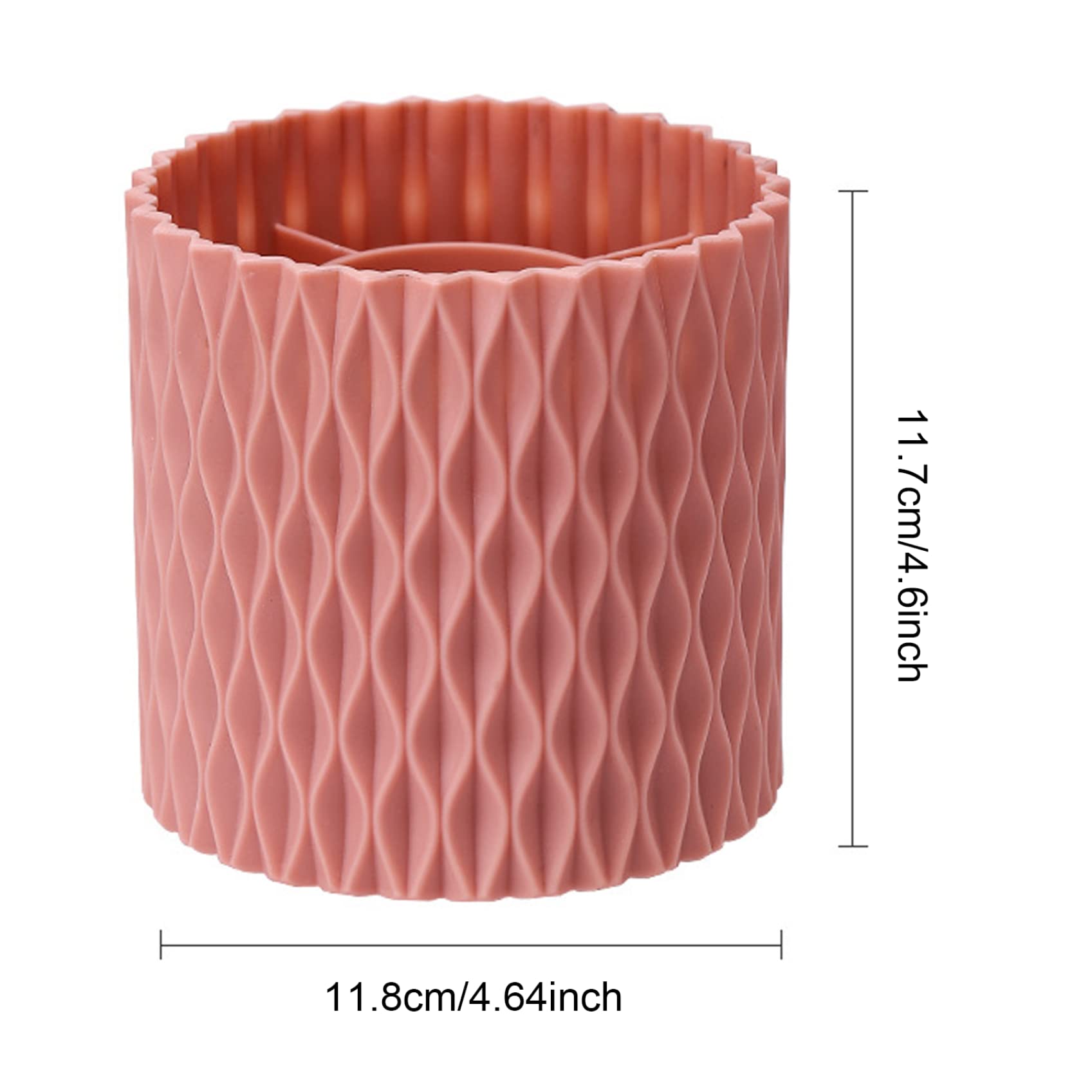 360° Rotating Makeup Brush Holder - Large Capacity Cosmetic Organizer with Rotating Base, Pink Vanity Desk Organizer for Brushes, Pens & Beauty Tools | Perfect for Makeup Vanity, Bathroom Counter & Office Desk Organization