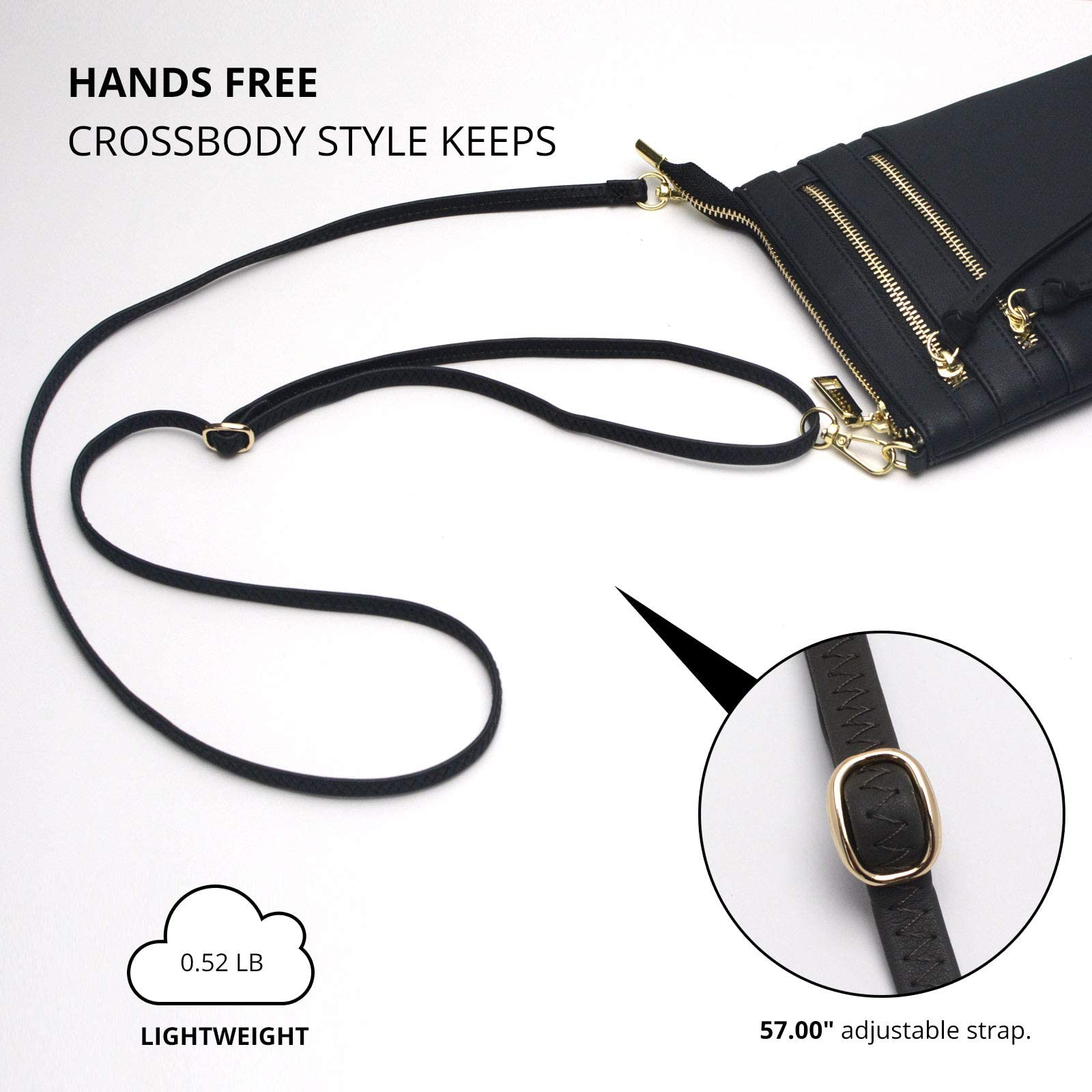 Bveyzi Slim Crossbody Purse & Wallet for Women - Everyday Essentials