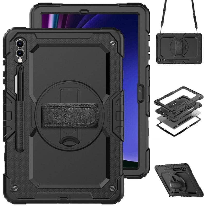 Samsung Galaxy Tab S9 Ultra Shockproof Case with Adjustable Shoulder Strap - Protective Cover for Travel, Work & Outdoor Activities